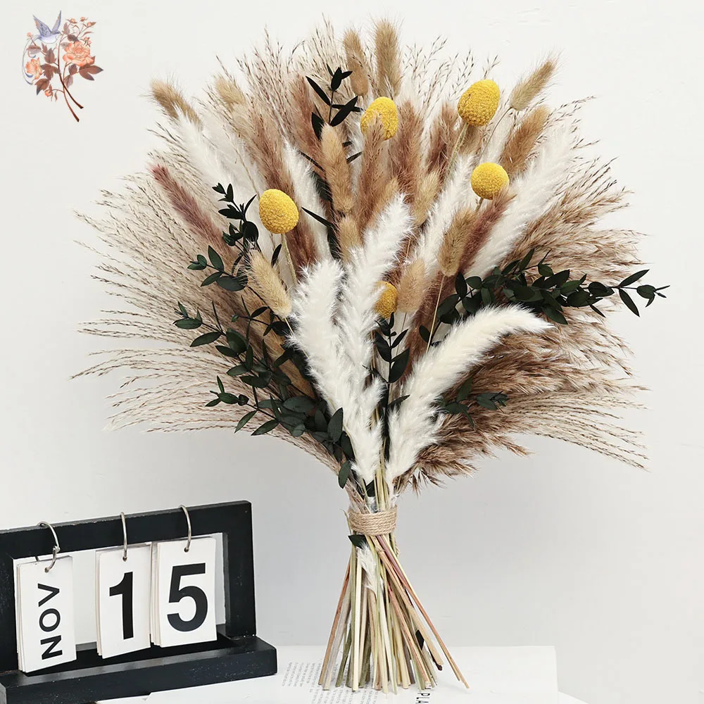 Dried Flowers Natural Foxtail Pampas Bunch Bohemian Chic Decoration Home Mixed Bunny Tails Grass Reeds Wedding Bouquet for Bride
Dried Flowers Natural Foxtail Pampas Bunch Bohemian Chic Decoration Home Mixed Bunny Tails Grass Reeds Wedding Bouquet for Bride