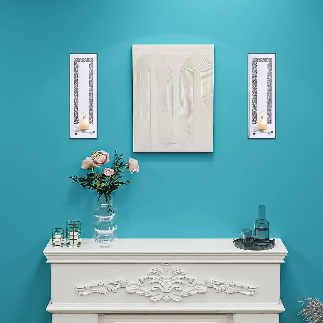 2pcs Set of Crystal Crush Diamond Candle Sconces, Gorgeous Silver Mirrored Wall Sconce, Candle Holder Glass Wall Decorations for Home Decoration, Living Room, Dining Room
2pcs Set of Crystal Crush Diamond Candle Sconces, Gorgeous Silver Mirrored Wall Sconce, Candle Holder Glass Wall Decorations for Home Decoration, Living Room, Dining Room