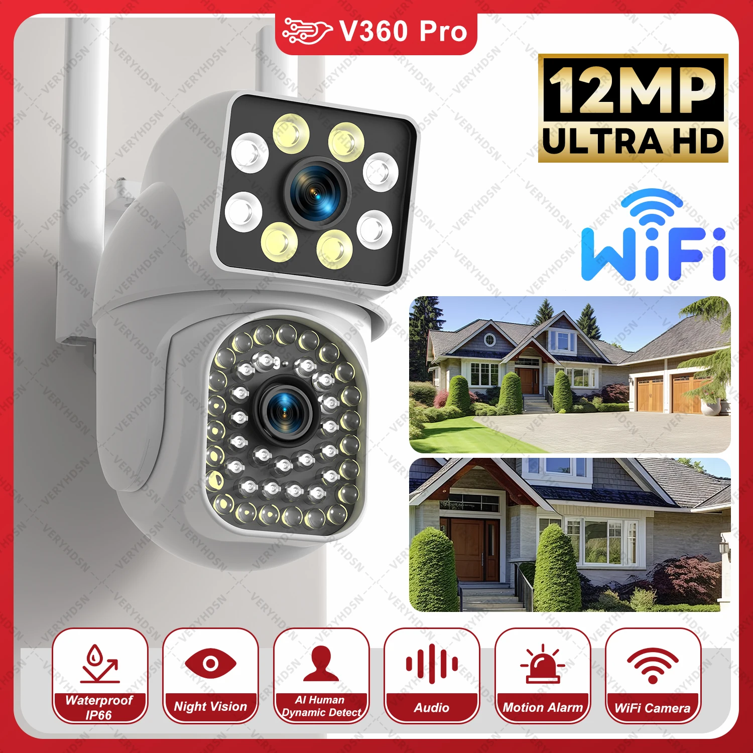 12-мегапиксельная IP-камера с двумя объективами, уличная Wi-Fi камера наблюдения, PTZ, двойной экран, AI, автоматическое отслеживание, безопасность, защита, видео, водонепроницаемая
12-мегапиксельная IP-камера с двумя объективами, уличная Wi-Fi камера наблюдения, PTZ, двойной экран, AI, автоматическое отслеживание, безопасность, защита, видео, водонепроницаемая