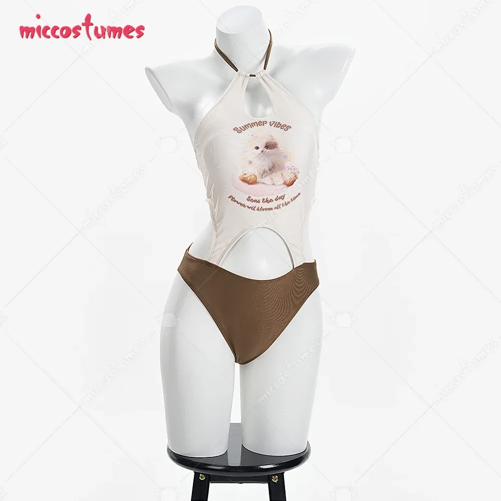 Miccostumes женский цельный купальник Kawaii для женщин с рисунком кота, купальник с лямкой на шее и вырезом, купальный костюм с контролем живота
Miccostumes женский цельный купальник Kawaii для женщин с рисунком кота, купальник с лямкой на шее и вырезом, купальный костюм с контролем живота