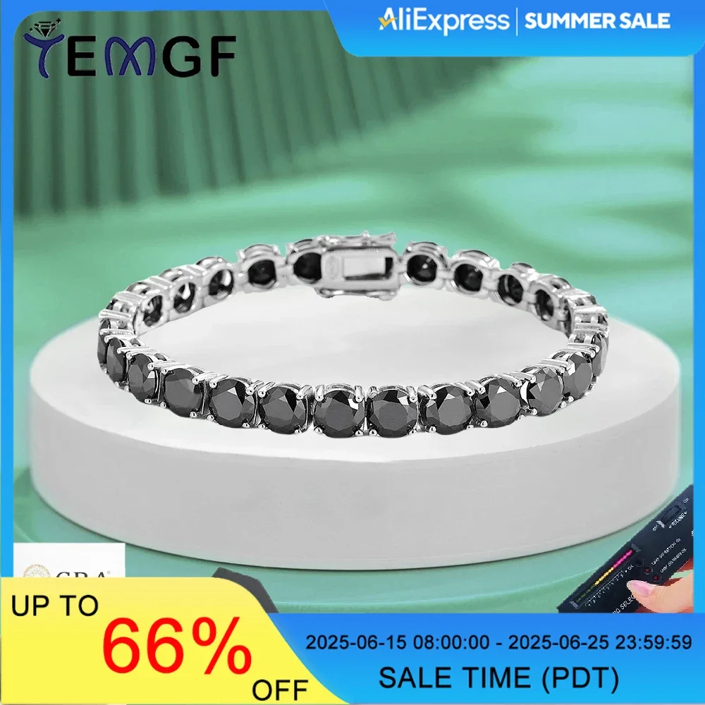 TEMGF Full Black Moissanite Bracelet GRA Certification S925 Sterling Silver Chain for Men Women Elegant Fashion Simple Jewelry
TEMGF Full Black Moissanite Bracelet GRA Certification S925 Sterling Silver Chain for Men Women Elegant Fashion Simple Jewelry