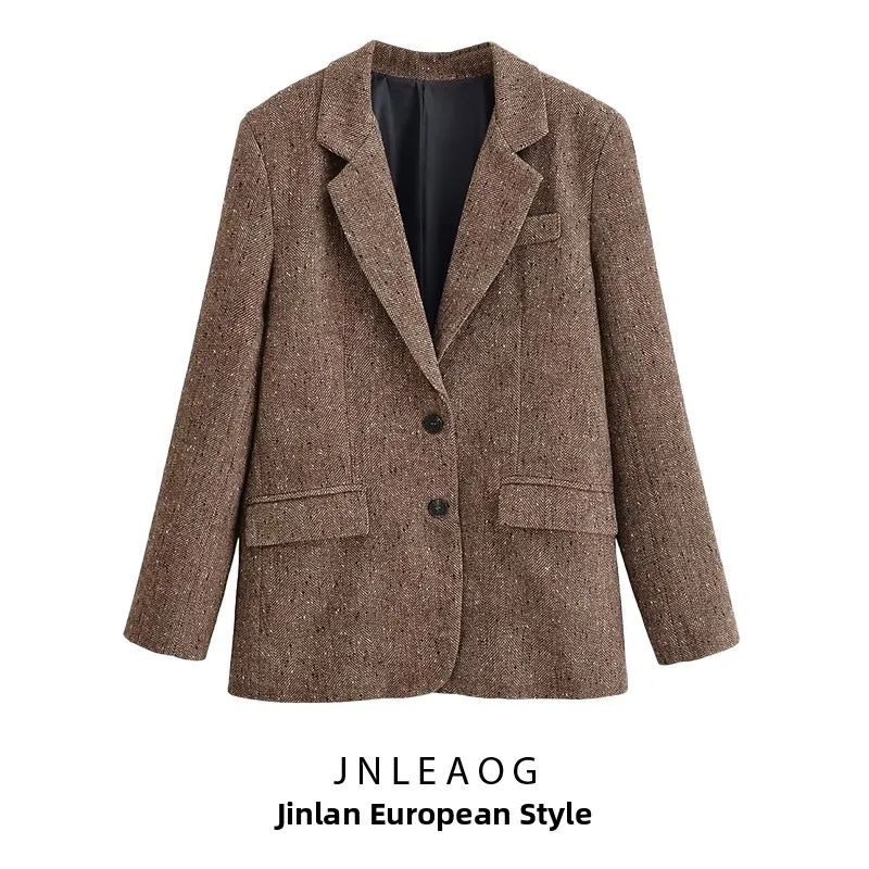 JNLEAOG Autumn New Women's Faion Mixed Woolen Twill Suit Jaet Long Sve Busin Casual Loose Fit Polyester
JNLEAOG Autumn New Women's Faion Mixed Woolen Twill Suit Jaet Long Sve Busin Casual Loose Fit Polyester