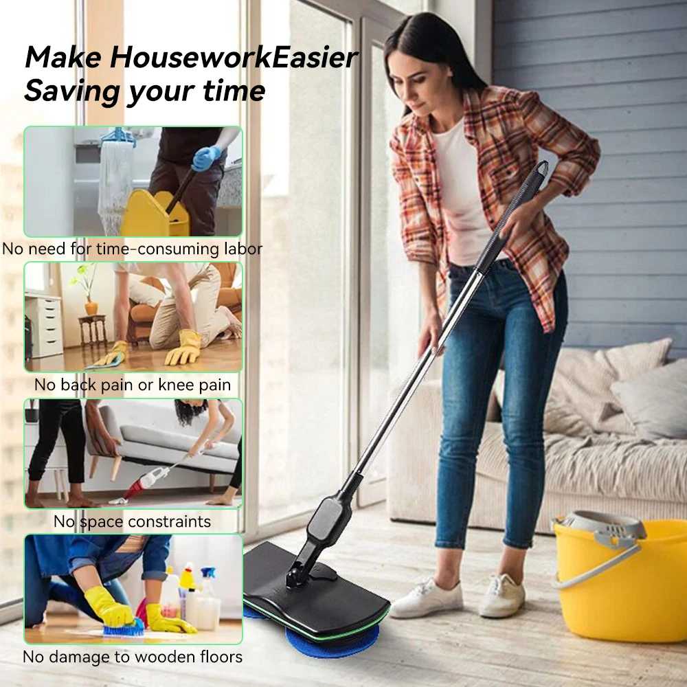 NEW Electric Mop Handheld Rotating Footswitch Water Absorbing Sweeper Waxer for Hardwood Tile No Back Pain Protects
NEW Electric Mop Handheld Rotating Footswitch Water Absorbing Sweeper Waxer for Hardwood Tile No Back Pain Protects