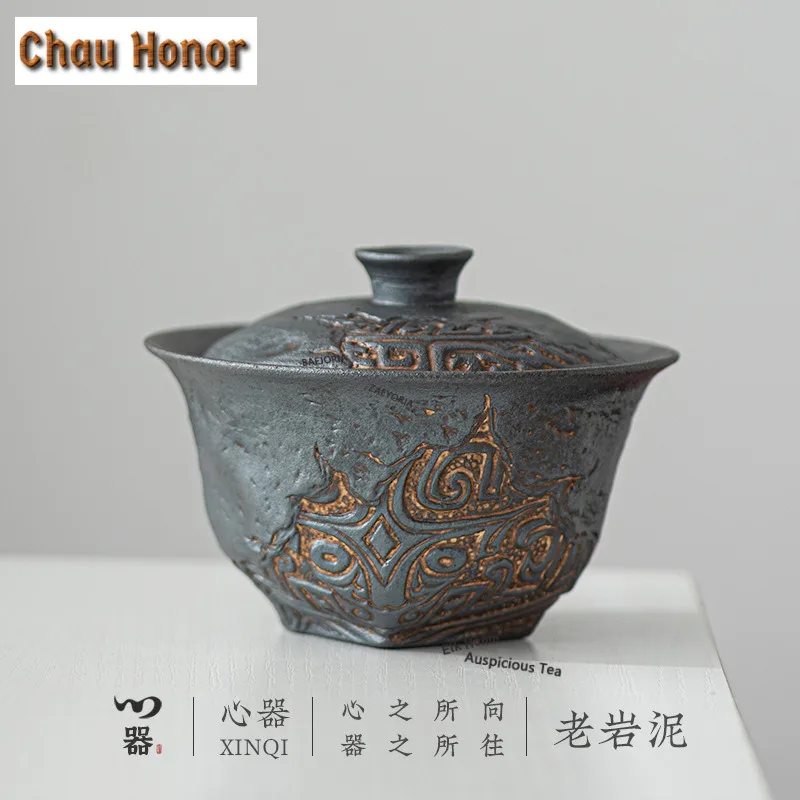 Vintage Old Rock Clay Gaiwan Ancient Tea Tureen Household Tea Bowl with Lid Kit Tea Maker Cover Bowl Kung Fu Tea Set Decoration
Vintage Old Rock Clay Gaiwan Ancient Tea Tureen Household Tea Bowl with Lid Kit Tea Maker Cover Bowl Kung Fu Tea Set Decoration