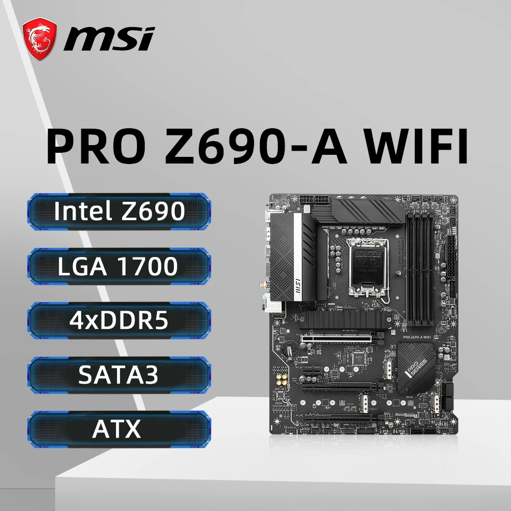 MSI PRO Z690-A WIFI Motherboard Support i9-14900KF i7-13700K i5-12400F i3-12100 CPU DDR5 LGA 1700 Socket 4xDDR5 4xM.2 NVME ATX
MSI PRO Z690-A WIFI Motherboard Support i9-14900KF i7-13700K i5-12400F i3-12100 CPU DDR5 LGA 1700 Socket 4xDDR5 4xM.2 NVME ATX