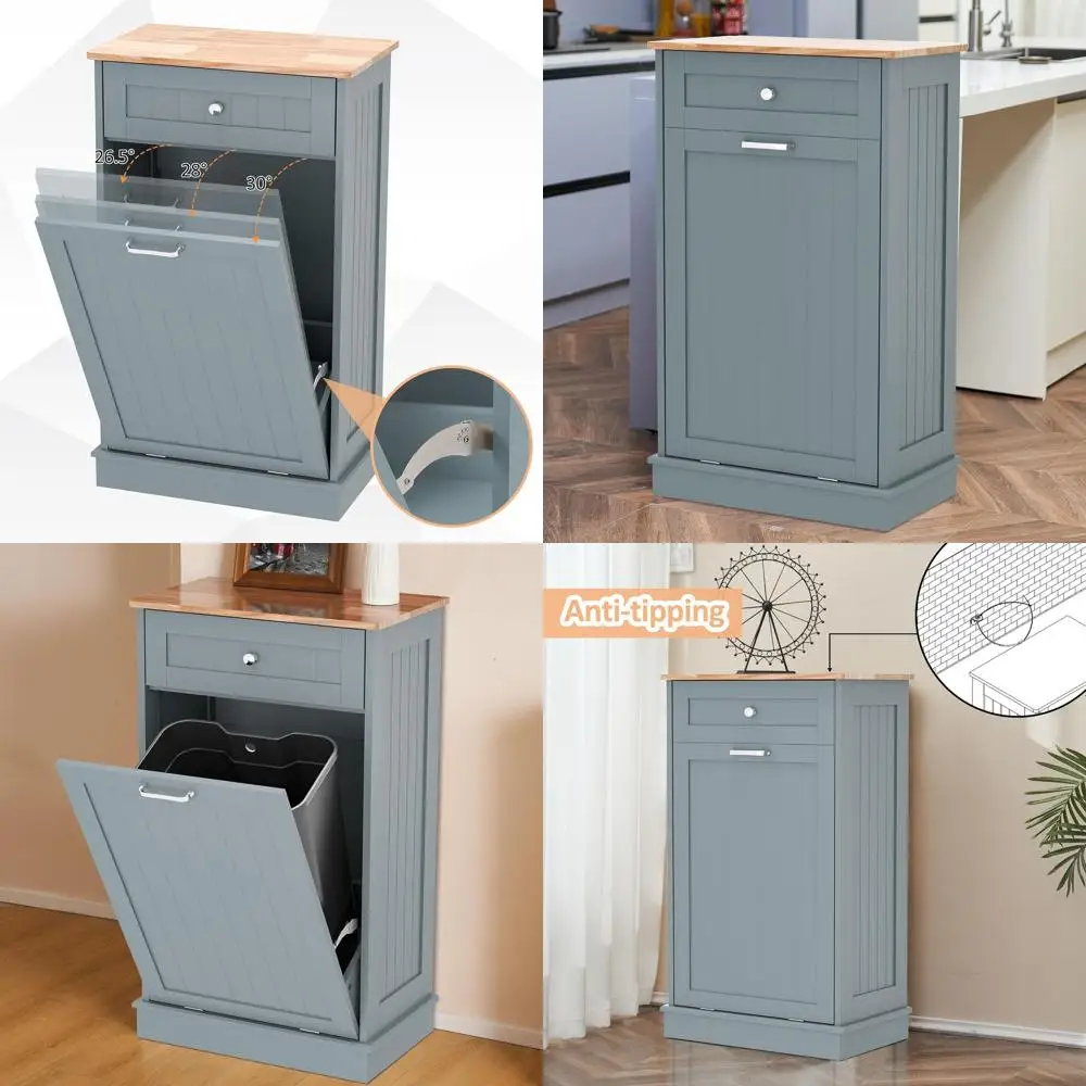 13 Gallon Wooden Freestanding Hidden Trash Cabinet with Drawer, Laundry Hamper, Odor Control for Kitchen and Bathroom, Blue
13 Gallon Wooden Freestanding Hidden Trash Cabinet with Drawer, Laundry Hamper, Odor Control for Kitchen and Bathroom, Blue