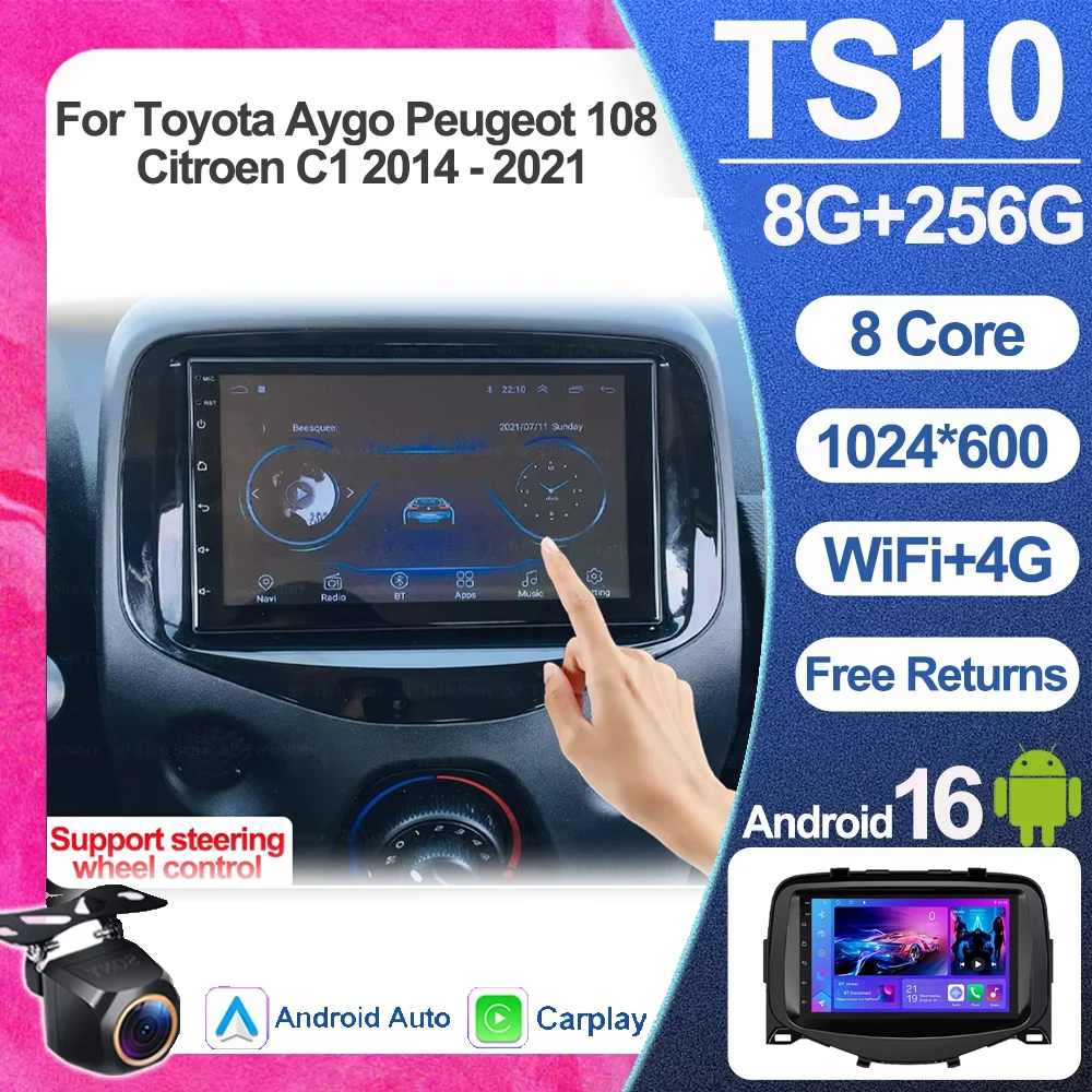 7'' Android 16 For Toyota Aygo Peugeot 108 Citroen C1 2014-2021 Car Radio Multimedia Player Carplay Auto Touch Screen 5g Wifi
7'' Android 16 For Toyota Aygo Peugeot 108 Citroen C1 2014-2021 Car Radio Multimedia Player Carplay Auto Touch Screen 5g Wifi