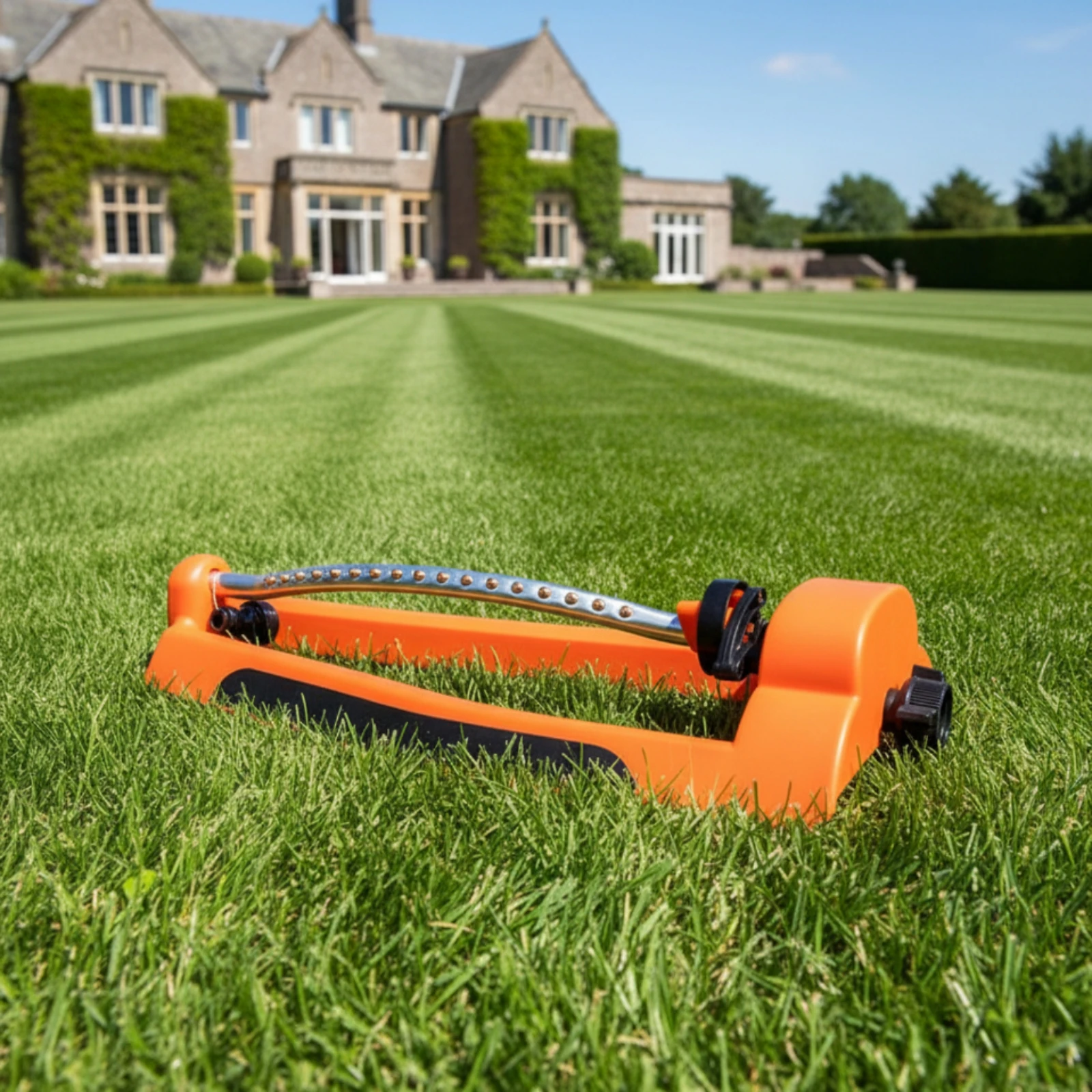 Oscillating Lawn Sprinkler 17 Nozzles Lawn Sprinkler Outdoor Watering Adjustable Spray Coverage Yard Tool Orange Plastic Body
Oscillating Lawn Sprinkler 17 Nozzles Lawn Sprinkler Outdoor Watering Adjustable Spray Coverage Yard Tool Orange Plastic Body