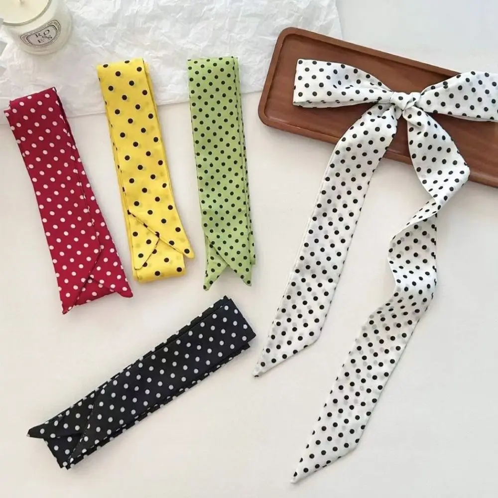 Vintage Versatile Polka Dot Scarf Korean Version Streetwear Style Long Scarf Bag Wrap Ribbon for Women
Vintage Versatile Polka Dot Scarf Korean Version Streetwear Style Long Scarf Bag Wrap Ribbon for Women