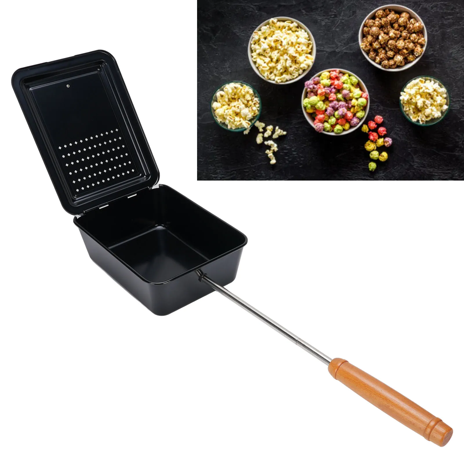 Popcorn Grill Tray Iron Manual Popcorn Pan with Wood Handle for Home Camping Backyard Stovetop Manual Popcorn Maker Popcorn Pan
Popcorn Grill Tray Iron Manual Popcorn Pan with Wood Handle for Home Camping Backyard Stovetop Manual Popcorn Maker Popcorn Pan