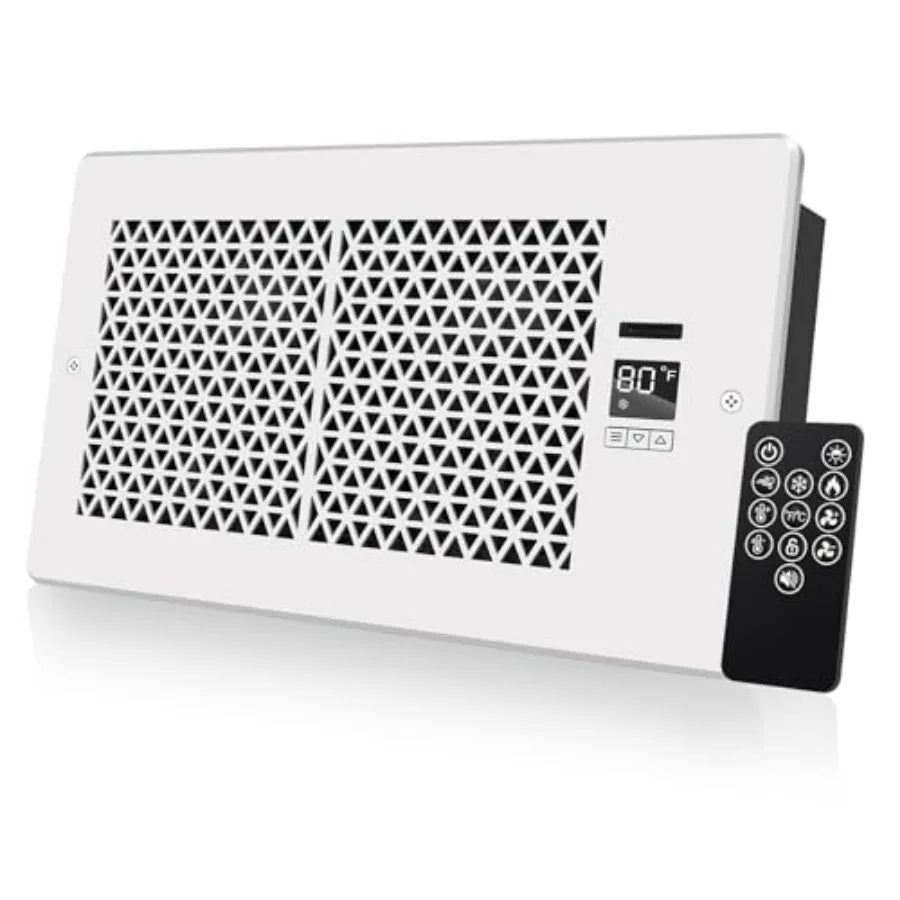 Register Booster Fan for 6" x 12" Register Holes with Remote Control and Thermostat, 10-Speeds Floor Vent Fans Booster - Enhanc
Register Booster Fan for 6" x 12" Register Holes with Remote Control and Thermostat, 10-Speeds Floor Vent Fans Booster - Enhanc