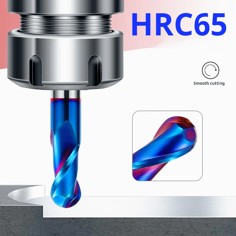 HRC65 HRC70 High Hardness Ball Nose End Mill Tungsten Carbide Cutter CNC Router Bit Milling Tool R0.5 6mm 8mm 10mm 12mm Metal
HRC65 HRC70 High Hardness Ball Nose End Mill Tungsten Carbide Cutter CNC Router Bit Milling Tool R0.5 6mm 8mm 10mm 12mm Metal