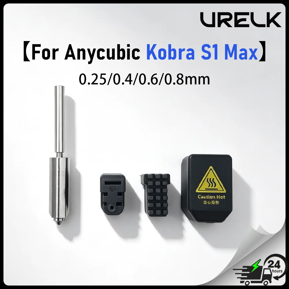 Hardened Steel Nozzle For Anycubic Kobra S1 Max 3D Printer 0.25/0.4/0.6/0.8mm Replacement Kit With Nozzle Wiper Silicone Sleeve
Hardened Steel Nozzle For Anycubic Kobra S1 Max 3D Printer 0.25/0.4/0.6/0.8mm Replacement Kit With Nozzle Wiper Silicone Sleeve