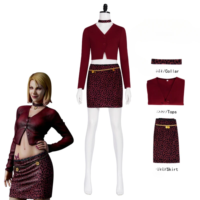 Nurse Maria Cosplay Movie Silent Fantsy Costume Terror Red Coat Sexy Leopard Skirt Hill Costume Halloween Party Suit for Women
Nurse Maria Cosplay Movie Silent Fantsy Costume Terror Red Coat Sexy Leopard Skirt Hill Costume Halloween Party Suit for Women