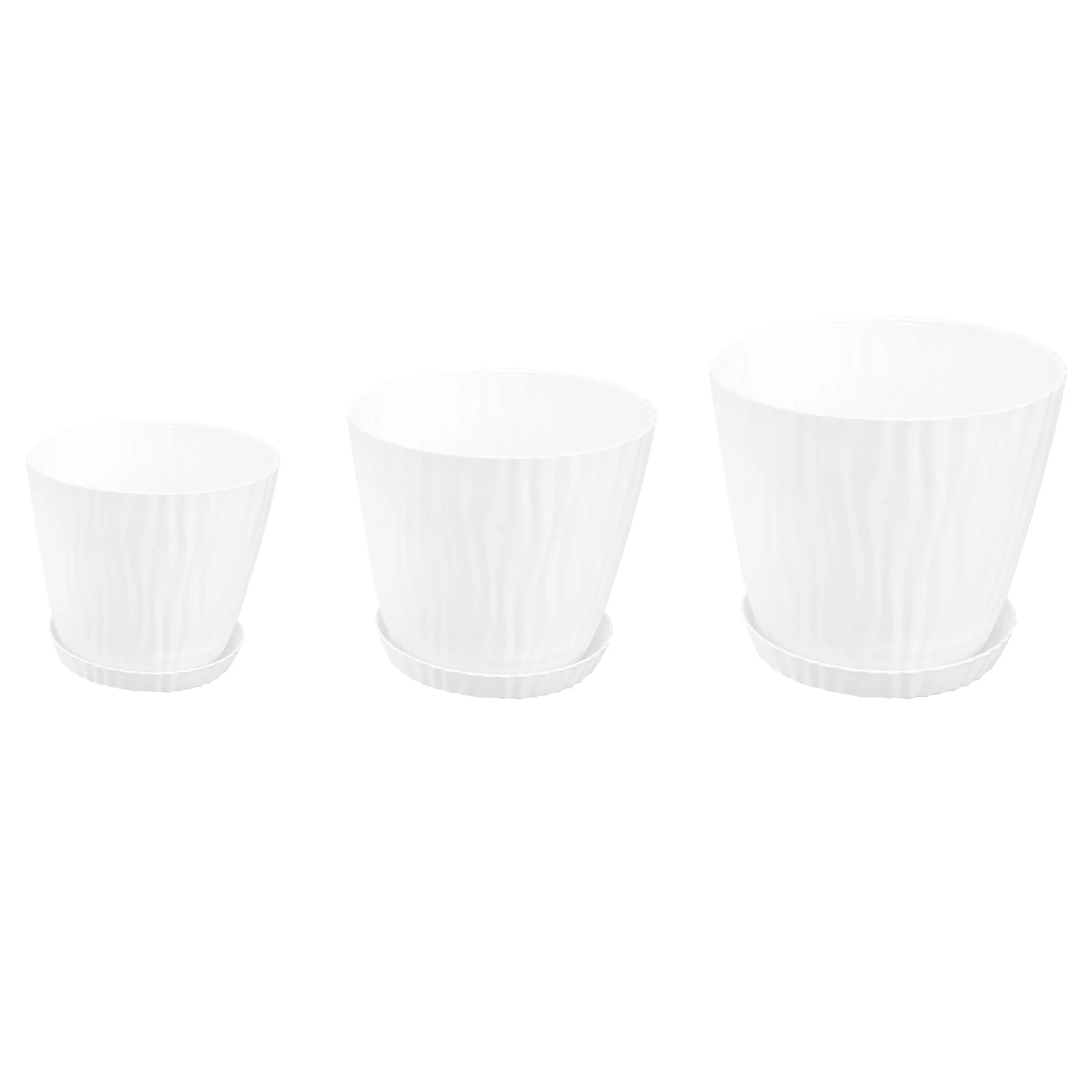 3 Sets White Plastic Flower Pots Lightweight Durable Reusable Planter Containers for Garden Planting Tools
3 Sets White Plastic Flower Pots Lightweight Durable Reusable Planter Containers for Garden Planting Tools