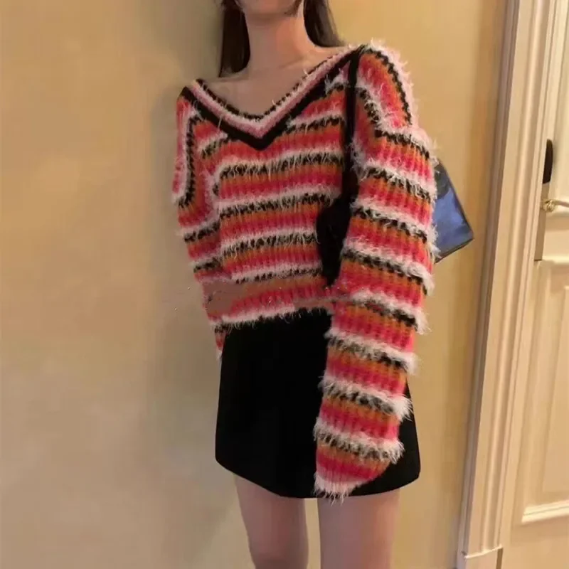 Women Sweaters Knitwear Korean Fashion V Neck Pullover Clothes 2023 Autumn Winter Long Sleeve Top
Women Sweaters Knitwear Korean Fashion V Neck Pullover Clothes 2023 Autumn Winter Long Sleeve Top