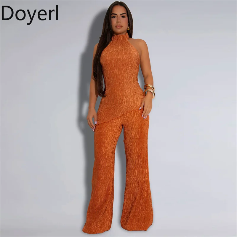 Doyerl Elegant 2 Piece Sets Women Outfits Birthday Clubwear Halter Backless Sleeveless Top and Wide Leg Pants Conjunto Elegante
Doyerl Elegant 2 Piece Sets Women Outfits Birthday Clubwear Halter Backless Sleeveless Top and Wide Leg Pants Conjunto Elegante