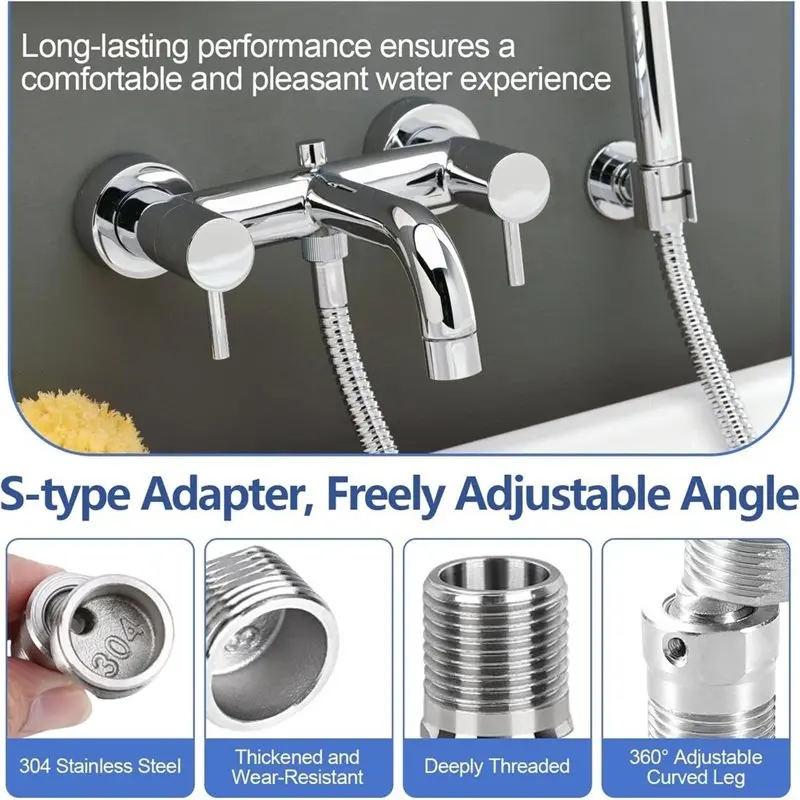 ABMH-Pack Of 2 Adjustable Shower Tap Adapter S Connection Adapter 360 Degree Adjustable Shower Tap Adapter For Kitchens And Bath
ABMH-Pack Of 2 Adjustable Shower Tap Adapter S Connection Adapter 360 Degree Adjustable Shower Tap Adapter For Kitchens And Bath