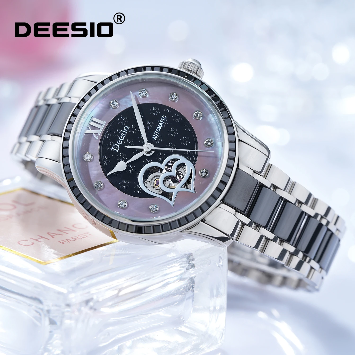 Женские автоматические часы Deesio с керамическим ремешком, элегантные водонепроницаемые модные наручные часы с защитой от воды 3ATM для женщин, подарок на День святого Валентина
Женские автоматические часы Deesio с керамическим ремешком, элегантные водонепроницаемые модные наручные часы с защитой от воды 3ATM для женщин, подарок на День святого Валентина