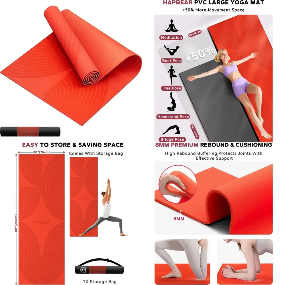 Double-Sided 84x30 Thick Yoga Mat with Non-Slip Surface for Home Fitness, Yoga, and Pilates in Orange
Double-Sided 84x30 Thick Yoga Mat with Non-Slip Surface for Home Fitness, Yoga, and Pilates in Orange