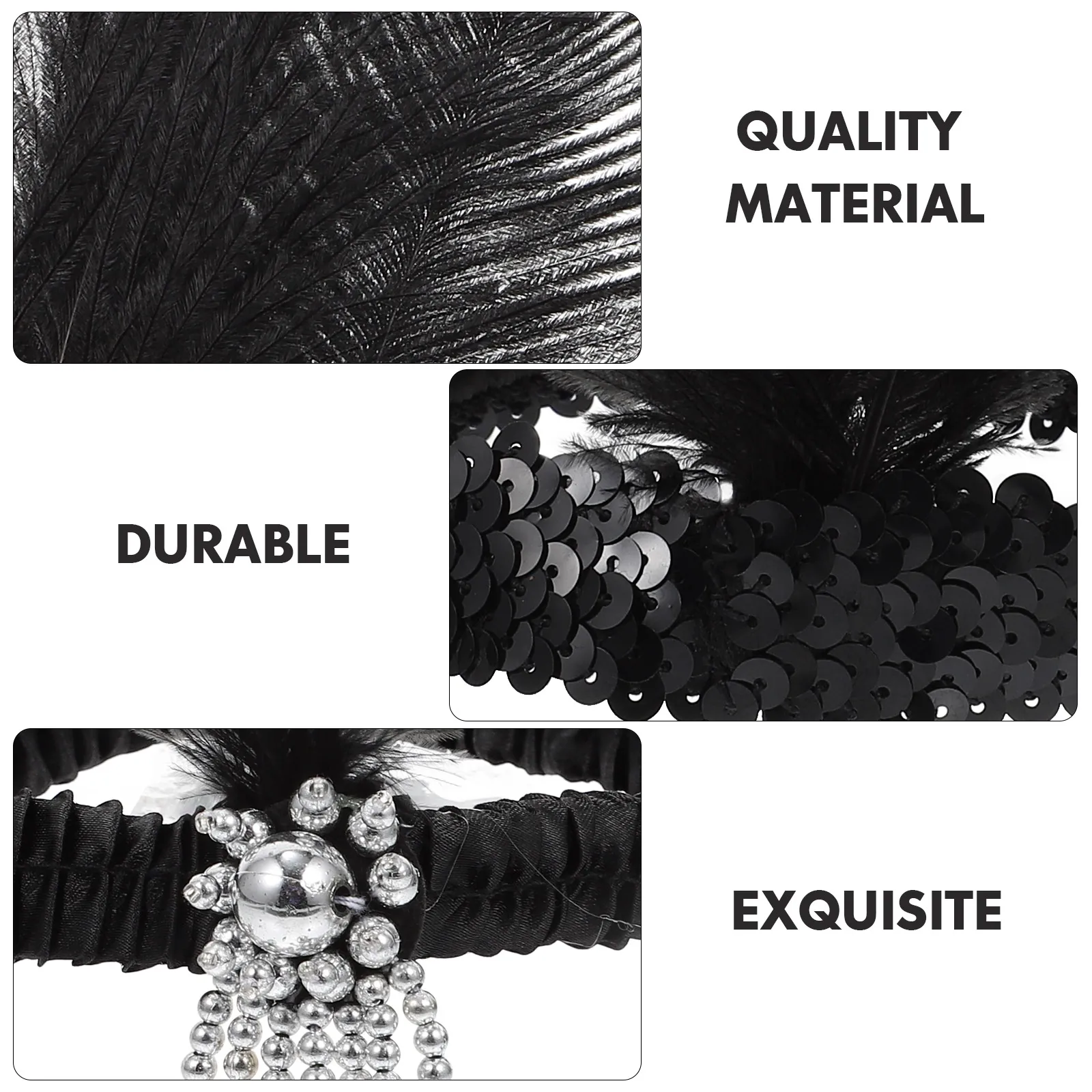 12Pcs Sequin Headband Black Beads Headdress Hair Accessories Women Party Headbands Storage Charm Durability
12Pcs Sequin Headband Black Beads Headdress Hair Accessories Women Party Headbands Storage Charm Durability