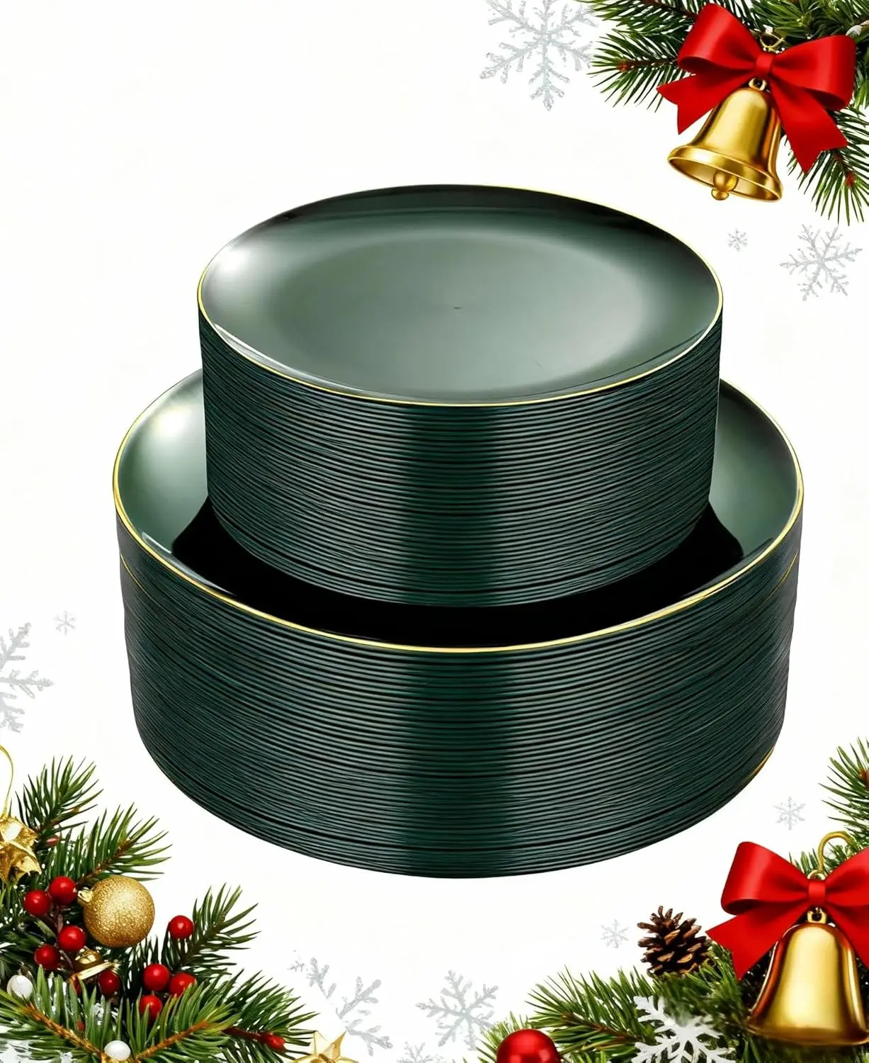 100 шт. зеленые пластиковые тарелки с золотым ободком — 10,25-дюймовые тарелки для ужина и 7,5-дюймовые десертные тарелки для вечеринок и Рождеств
100 шт. зеленые пластиковые тарелки с золотым ободком — 10,25-дюймовые тарелки для ужина и 7,5-дюймовые десертные тарелки для вечеринок и Рождеств