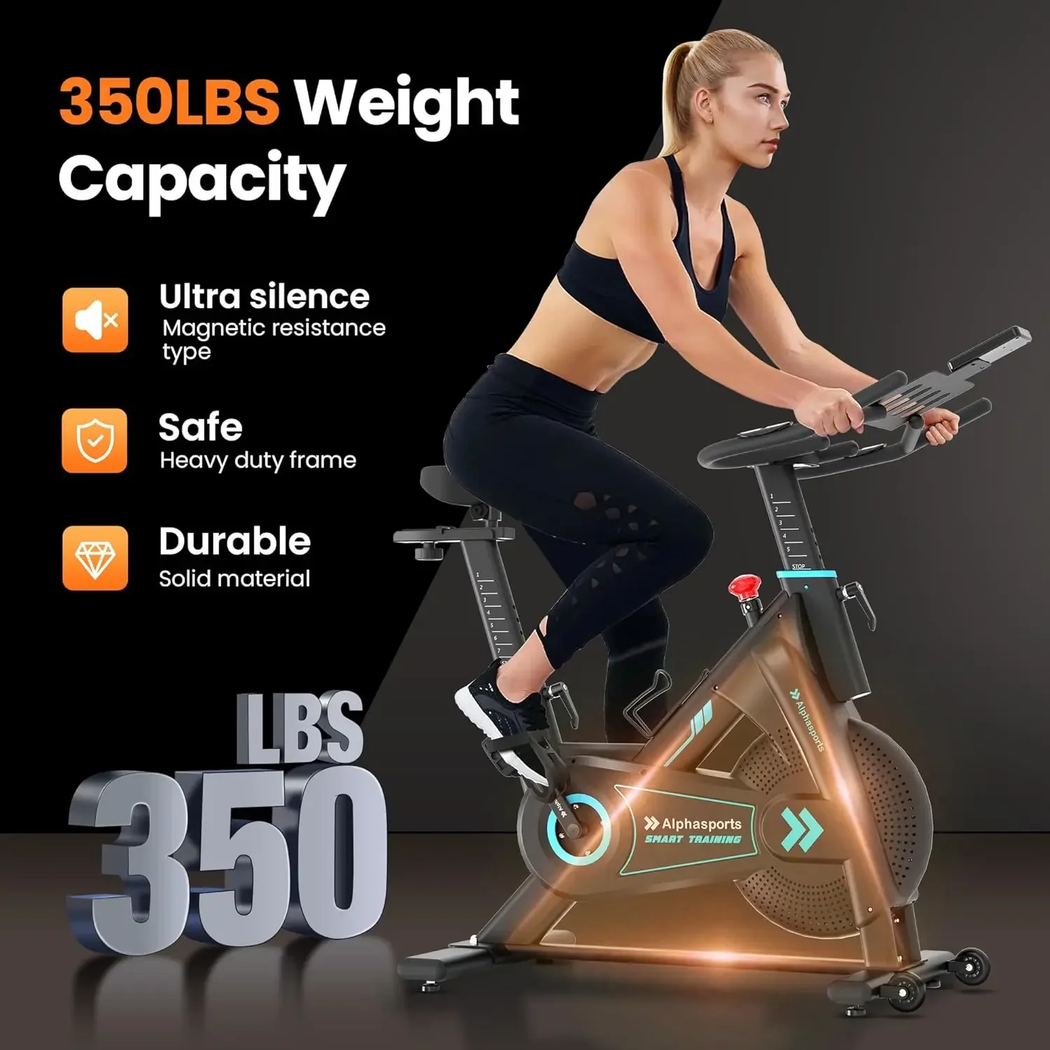 ALPHA CAMP Exercise Bike Magnetic Stationary Bike with 100 micro-Adjustable Levels Low Noise Indoor Bike with 350lbs Weight
ALPHA CAMP Exercise Bike Magnetic Stationary Bike with 100 micro-Adjustable Levels Low Noise Indoor Bike with 350lbs Weight