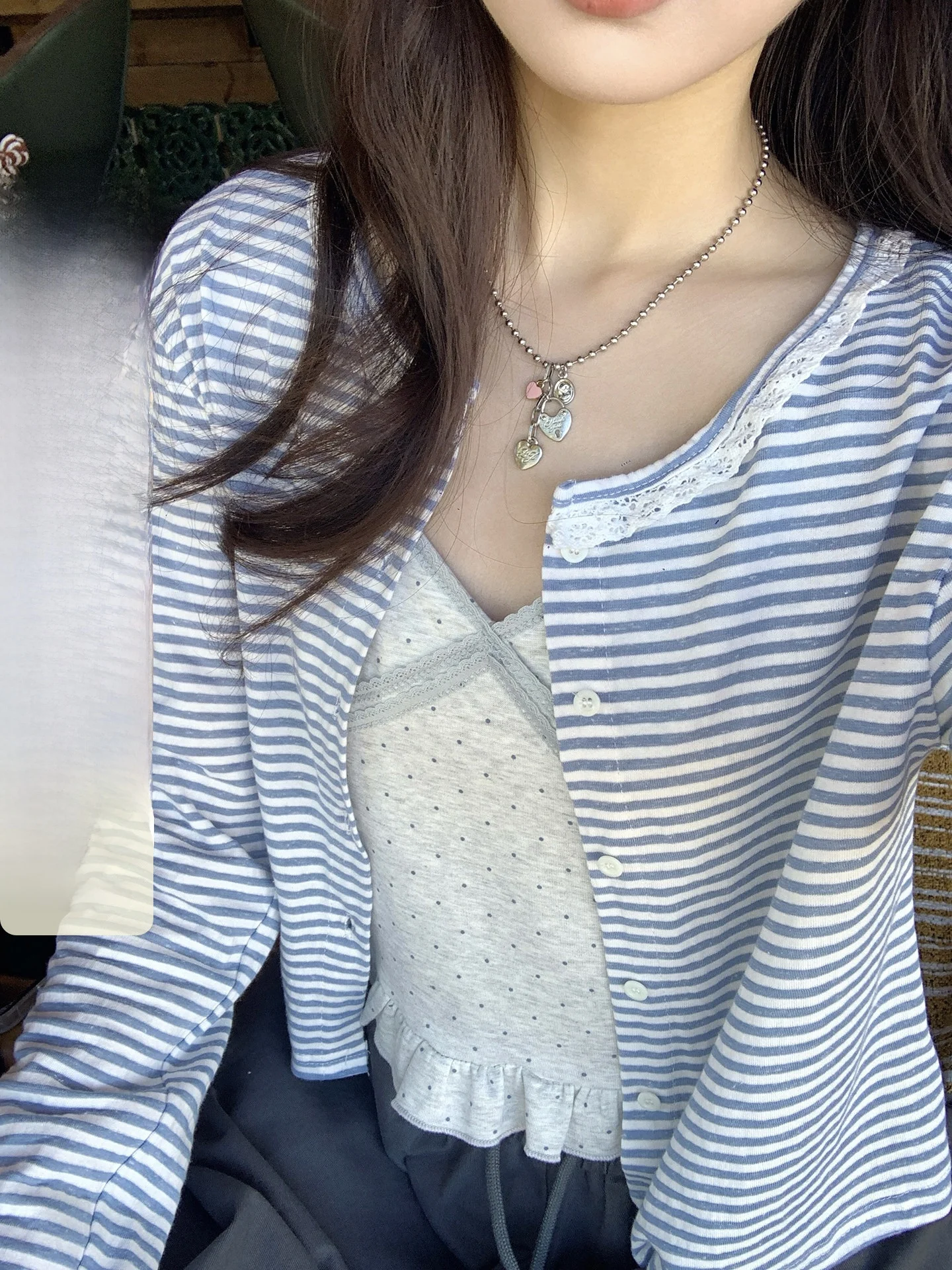 Hollyii Korean Style Blue Stripe Splicing Polka Dot Blouse Cardigan Spring 2026 New Arrival Women's Short Outerwear
Hollyii Korean Style Blue Stripe Splicing Polka Dot Blouse Cardigan Spring 2026 New Arrival Women's Short Outerwear