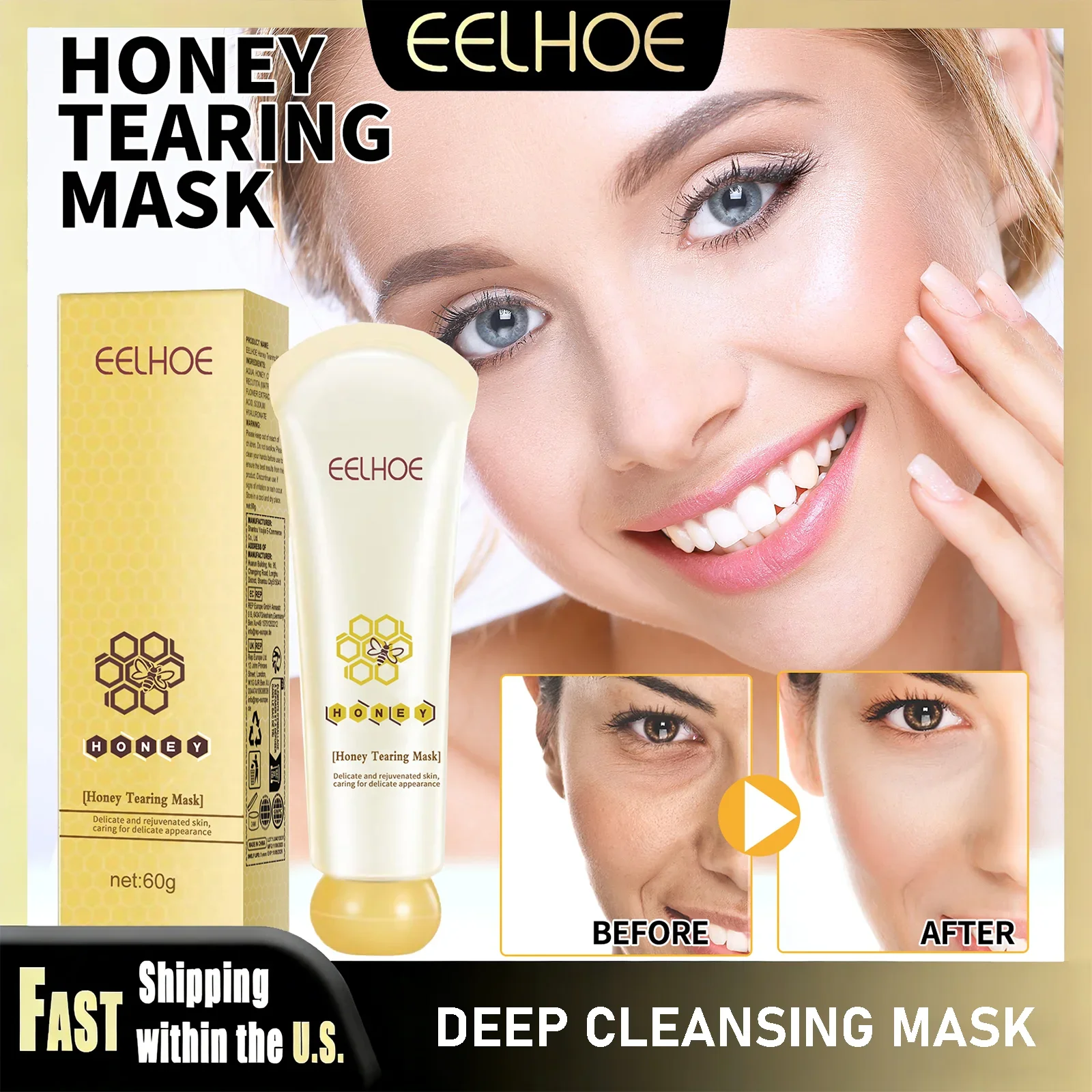 EELHOE Honey Peel Off Mask Deep Cleansing Pore Tightening Facial Mask Blackhead Remover Brightening Hydrating Moisturizing Skin
EELHOE Honey Peel Off Mask Deep Cleansing Pore Tightening Facial Mask Blackhead Remover Brightening Hydrating Moisturizing Skin