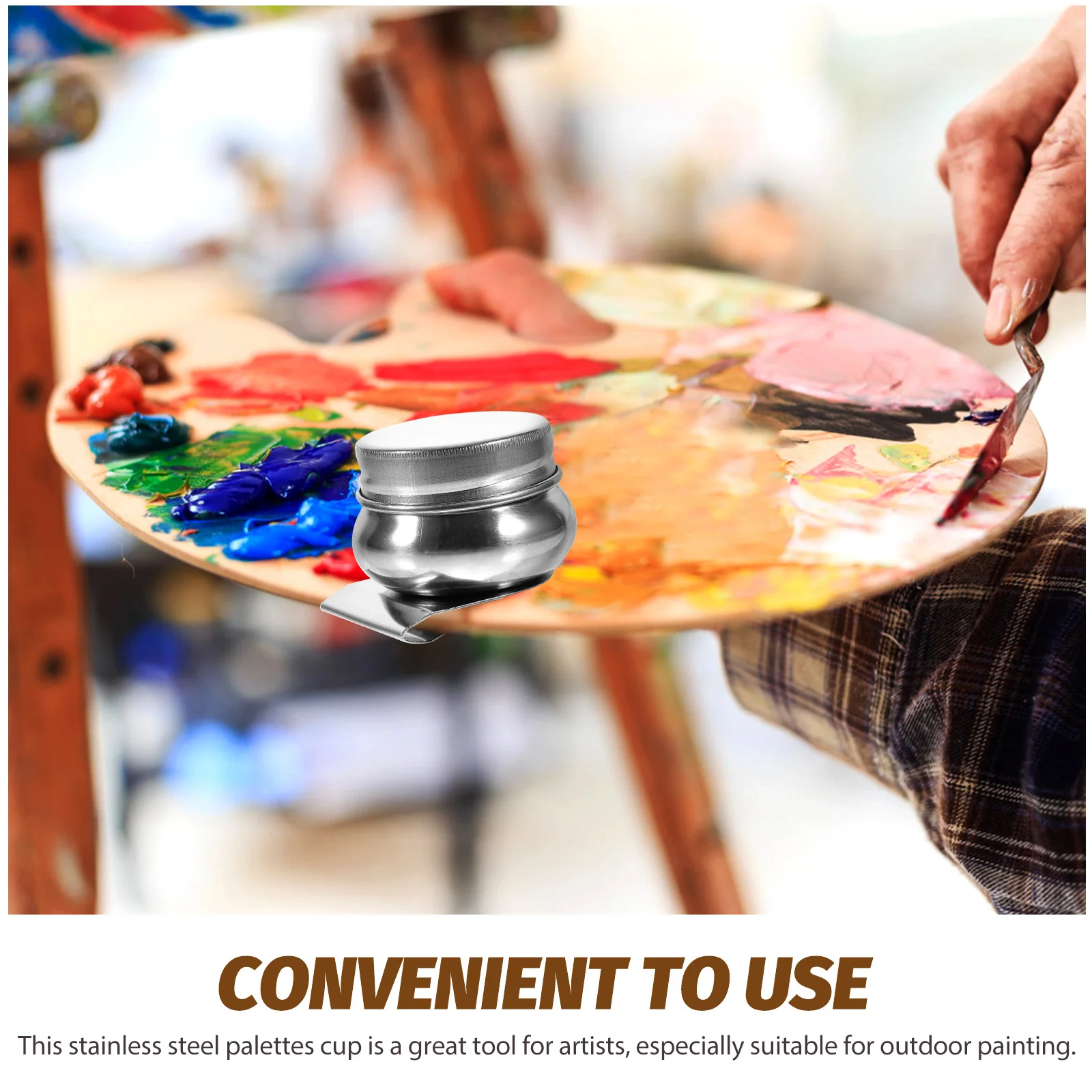 2pcs Stainless Steel Oil Palette Cup Large Mouth Dipper With Lid Portable Painting Mixing Container Artists Brush Cleaner
2pcs Stainless Steel Oil Palette Cup Large Mouth Dipper With Lid Portable Painting Mixing Container Artists Brush Cleaner