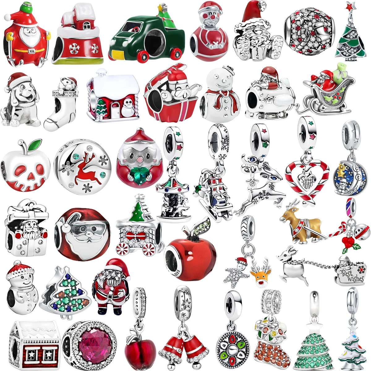 Красная серия, рождественский подарок в виде яблока, Санта-Клаус, висячие подвески, бусины из стерлингового серебра 925, подходят для оригинального ожерелья, браслета, женские ювелирные изделия
Красная серия, рождественский подарок в виде яблока, Санта-Клаус, висячие подвески, бусины из стерлингового серебра 925, подходят для оригинального ожерелья, браслета, женские ювелирные изделия