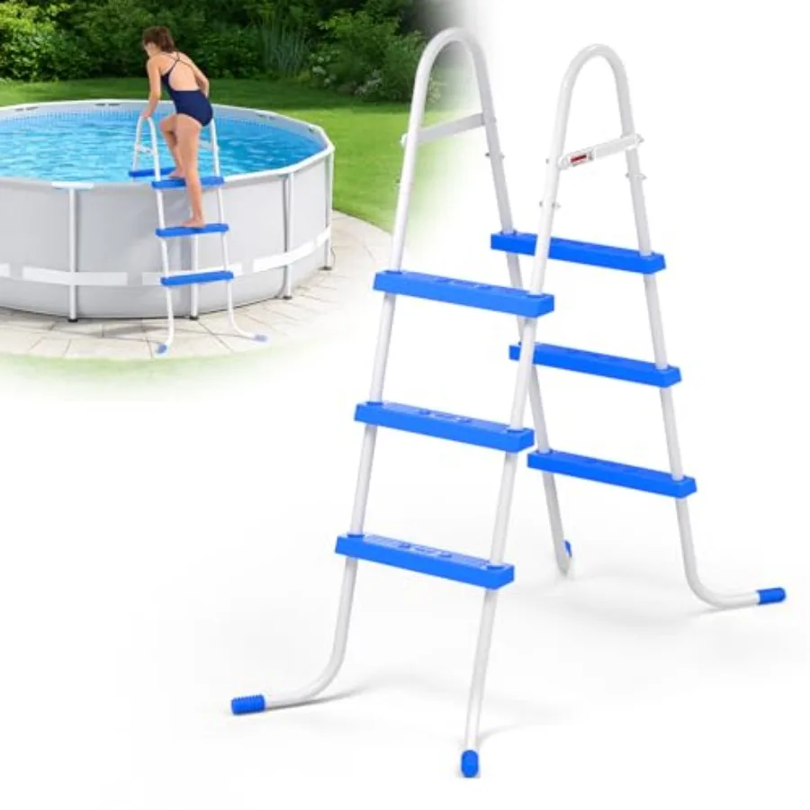 Heavy Duty Steel Frame Swimming Pool Ladder for Above Ground Pools, 3-Step Double-Sided Pool Stairs for 36" Height Pools, 450lb
Heavy Duty Steel Frame Swimming Pool Ladder for Above Ground Pools, 3-Step Double-Sided Pool Stairs for 36" Height Pools, 450lb