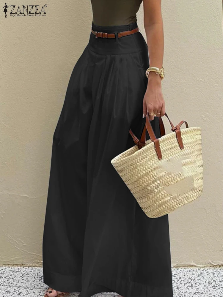 ZANZEA Summer High Waist Solid Baggy Trousers Women Stylish Solid OL Work Palazzo Streetwear Pantalon Fashion Wide Leg Pants
ZANZEA Summer High Waist Solid Baggy Trousers Women Stylish Solid OL Work Palazzo Streetwear Pantalon Fashion Wide Leg Pants