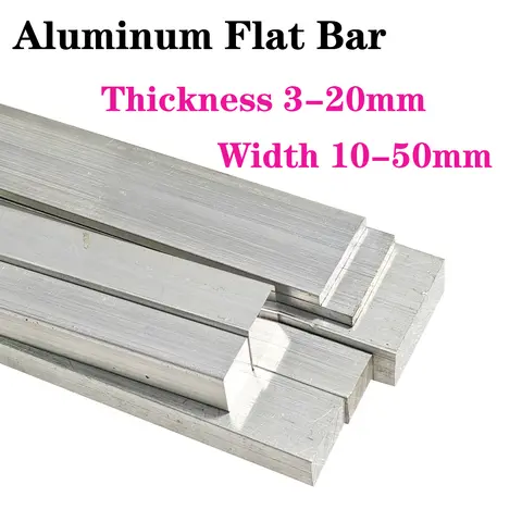 6061 Aluminum Flat Bar Sheet Thickness 3-20mm, Width 10-50mm Aluminium Alloy Plate CNC Metal Solid Square Strip