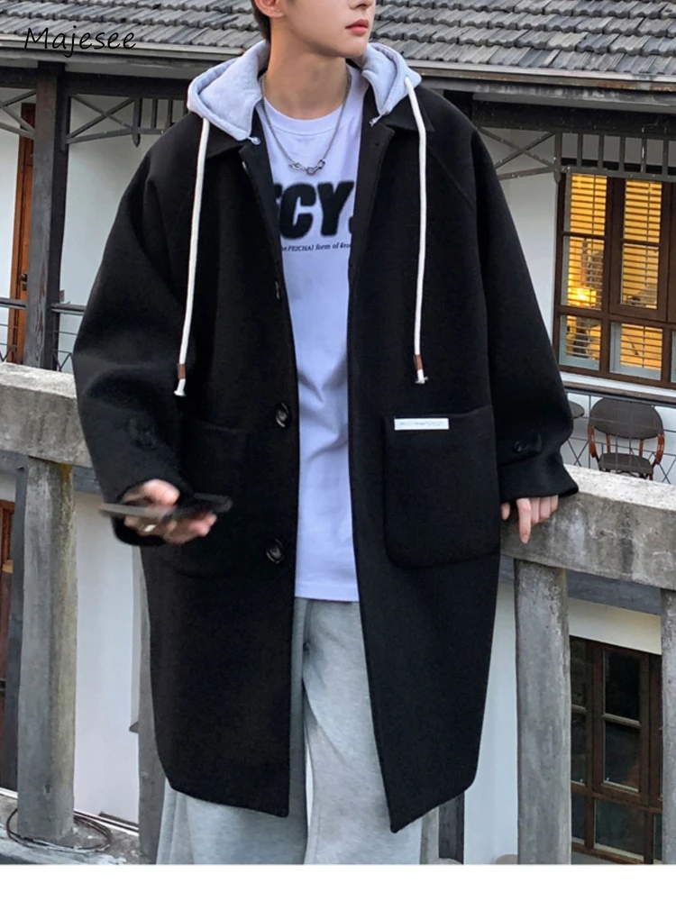 Coats Men England Style Chic Ins Long Sleeves All-match High Street Winter Warm Males Overcoats Preppy Hooded Loose Simple
Coats Men England Style Chic Ins Long Sleeves All-match High Street Winter Warm Males Overcoats Preppy Hooded Loose Simple
