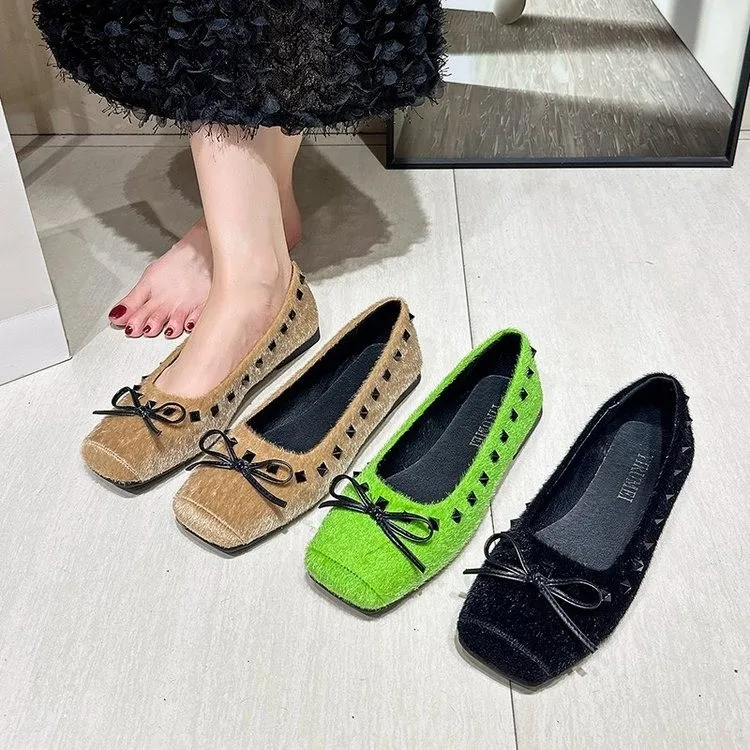 Women Bow Decor Square Toe Flat Shoes Frayed Edge Wool Fabric Soft Comfort Daily Walking Multi Color Casual Outdoor Footwear
Women Bow Decor Square Toe Flat Shoes Frayed Edge Wool Fabric Soft Comfort Daily Walking Multi Color Casual Outdoor Footwear