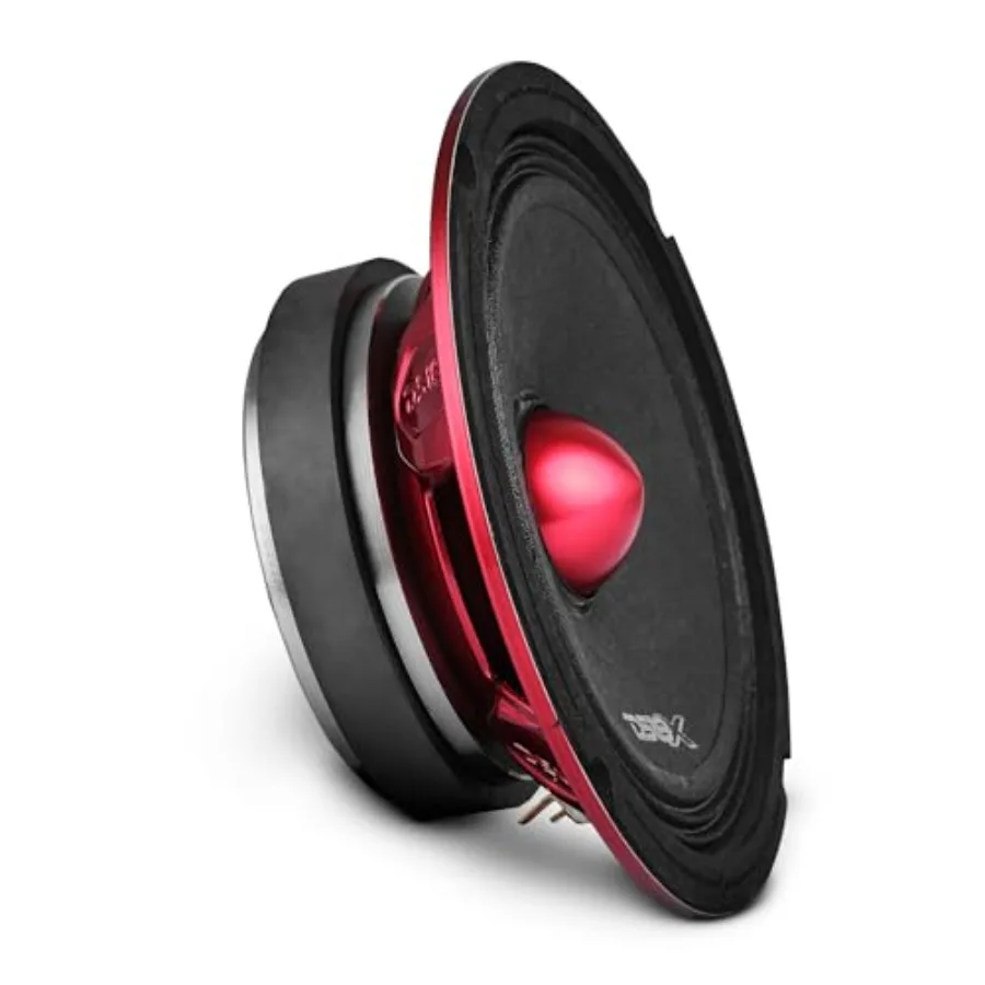 Car or truck stereo sound system: red aluminum bullet 6.5 midrange slim loudspeaker 400W max/ 200W RMS 4 ohms premium audio qua
Car or truck stereo sound system: red aluminum bullet 6.5 midrange slim loudspeaker 400W max/ 200W RMS 4 ohms premium audio qua