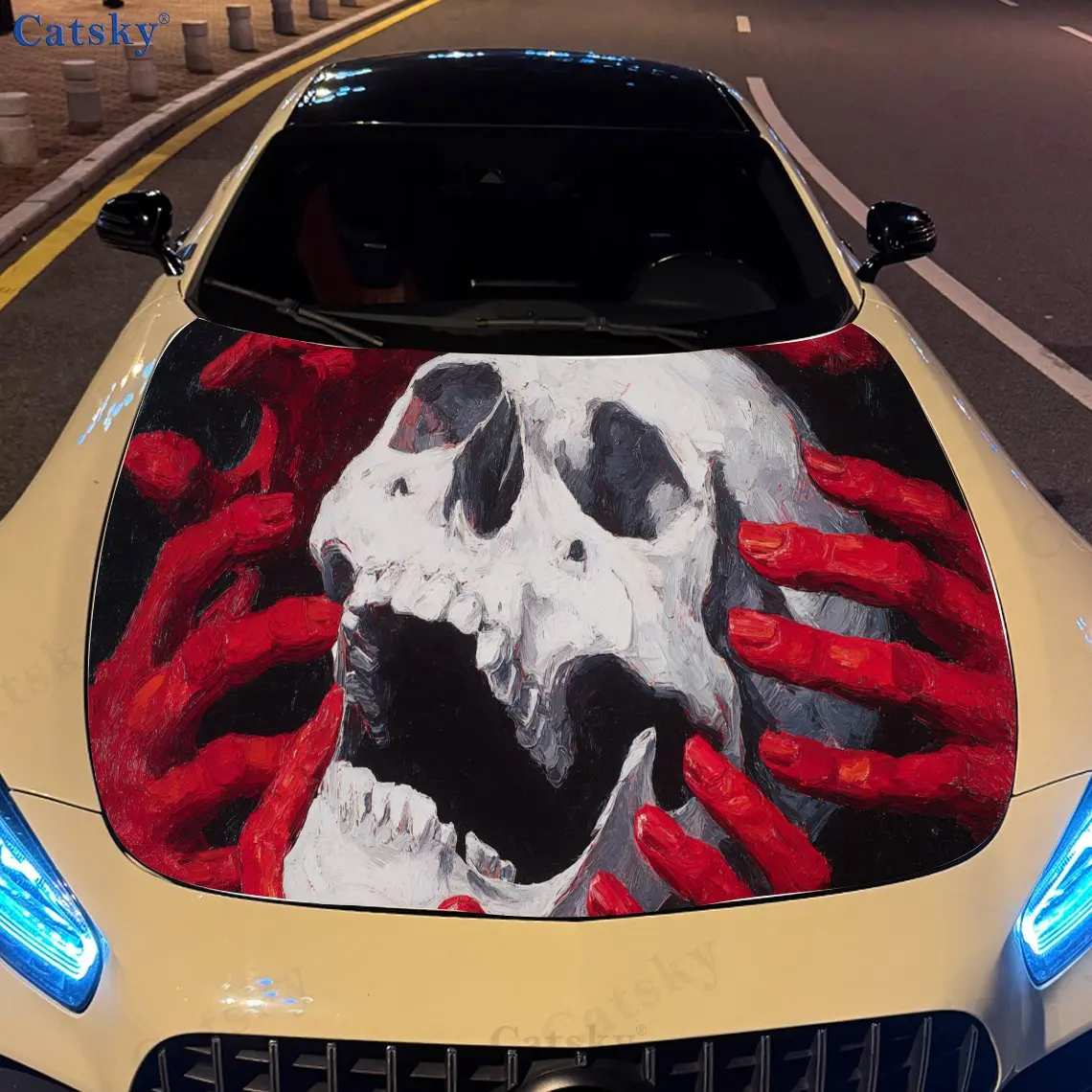 Artistic Split Blood - Hand Skull PVC Car Vinyl Wraps, Self-Adhesive Waterproof Car Hood Decal Sticker, Car Decoration Protecti 
Artistic Split Blood - Hand Skull PVC Car Vinyl Wraps, Self-Adhesive Waterproof Car Hood Decal Sticker, Car Decoration Protecti