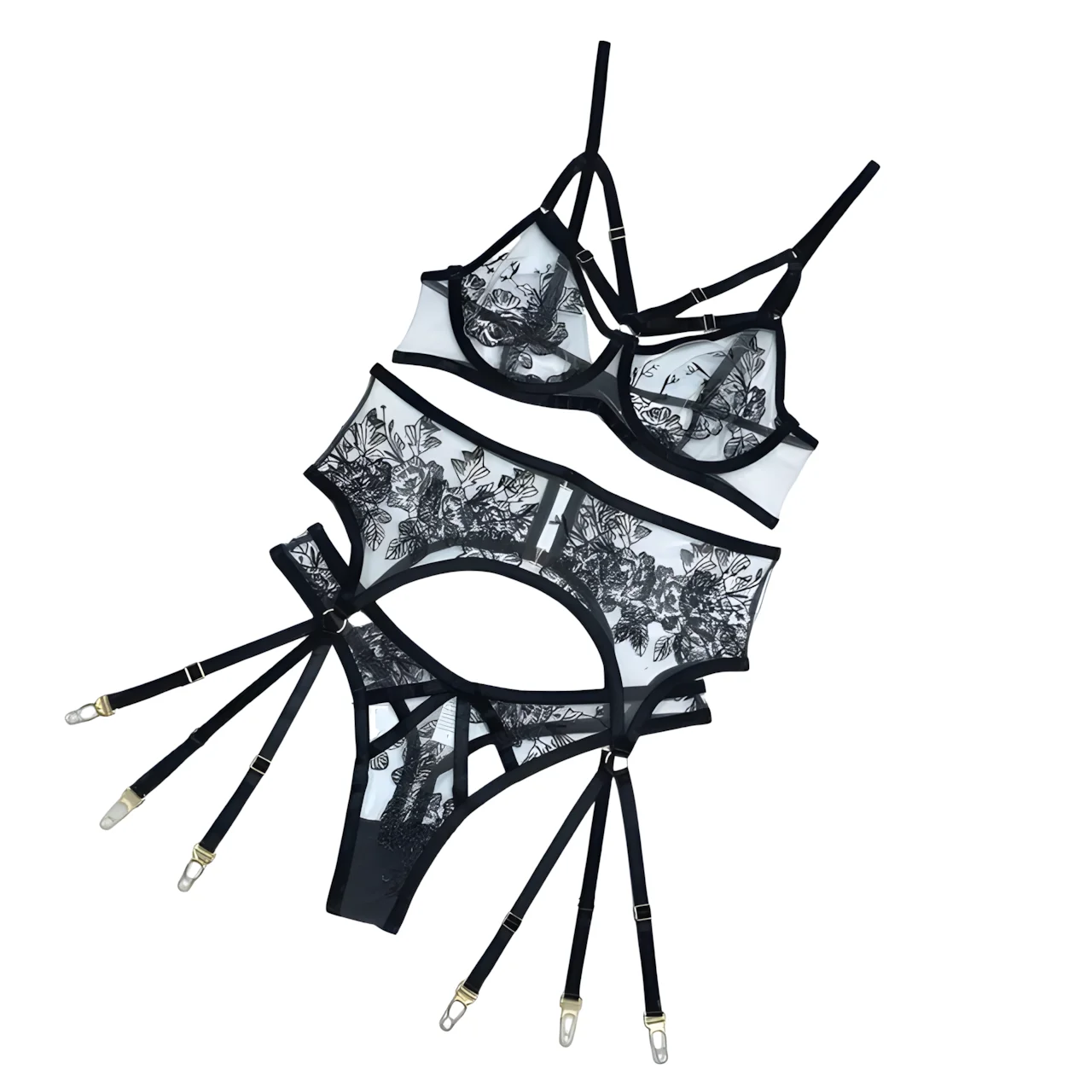 Women's Sexy Floral See-through Patchwork Bra Set Transparent Erotic Lingerie Black Underwear for Feminine Appeal
Women's Sexy Floral See-through Patchwork Bra Set Transparent Erotic Lingerie Black Underwear for Feminine Appeal