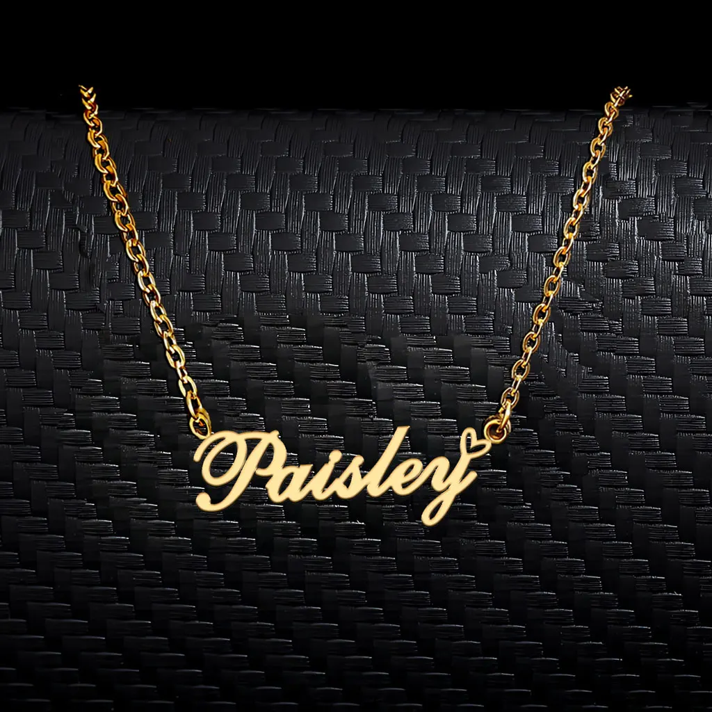 Paisley with Heart Decoration Letters Name Necklace for Women Stainless Steel Gold Plated Charm Choker Mother's Day Gift
Paisley with Heart Decoration Letters Name Necklace for Women Stainless Steel Gold Plated Charm Choker Mother's Day Gift