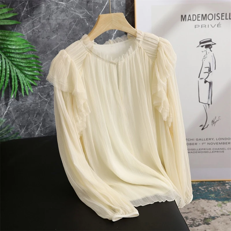 Silk irt Ele Pleated Stand Collar Long Sve Busin Commute Pure Color Straight Cut Full Length Traditiona...
Silk irt Ele Pleated Stand Collar Long Sve Busin Commute Pure Color Straight Cut Full Length Traditiona...