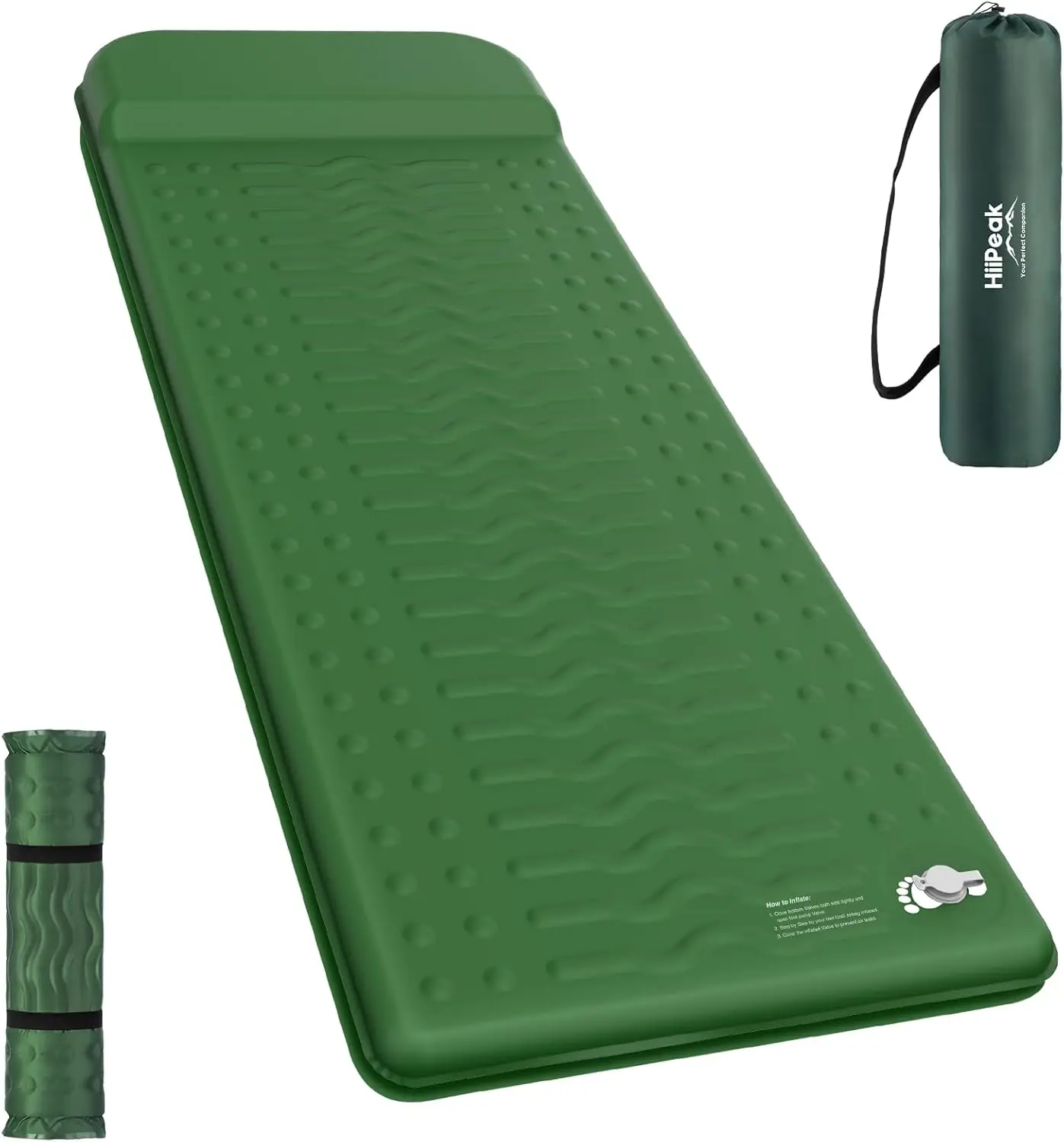 Compact Self-Inflating Camping Mattress, 9.5 R-Value Insulated Sleeping Pad with Pillow for Backpacking Hiking
Compact Self-Inflating Camping Mattress, 9.5 R-Value Insulated Sleeping Pad with Pillow for Backpacking Hiking