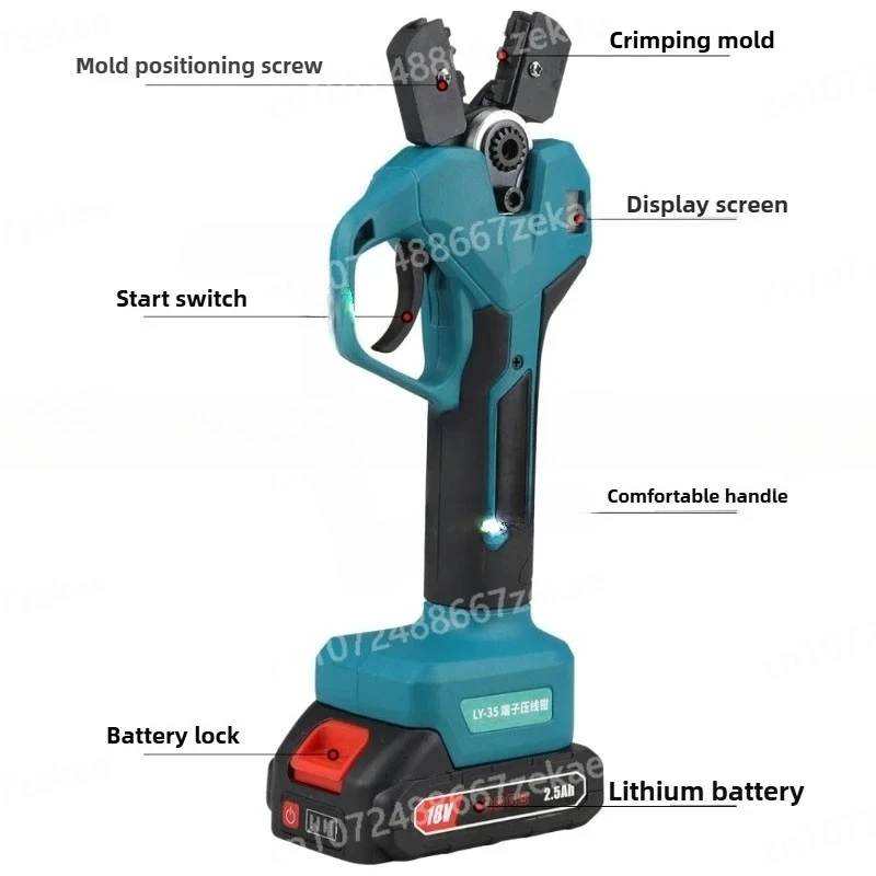 LY35 Insulated Tube Hydraulic Crimping Pliers, Rechargeable Electric Cold Press Hydraulic Tool for Wire Terminal Crimping
LY35 Insulated Tube Hydraulic Crimping Pliers, Rechargeable Electric Cold Press Hydraulic Tool for Wire Terminal Crimping