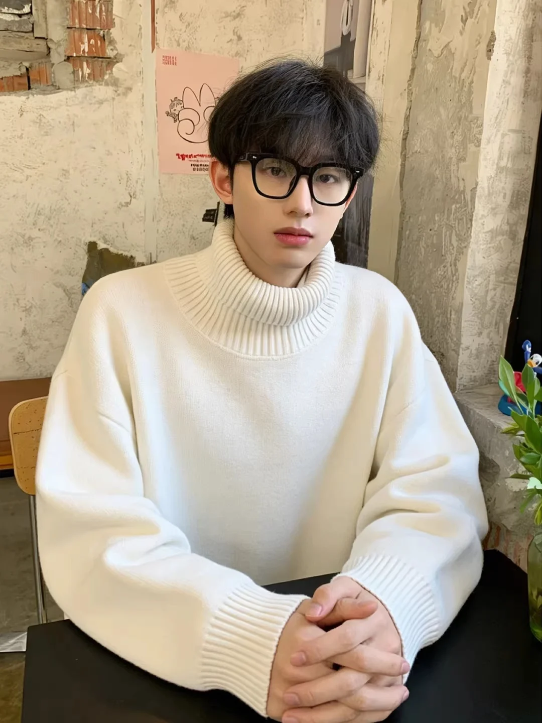 White Fce Lined High Collar Knitwear Men's Winter Base Layer irt Flip Collar Lazy Sle Knitted Sweater Streetwear
White Fce Lined High Collar Knitwear Men's Winter Base Layer irt Flip Collar Lazy Sle Knitted Sweater Streetwear