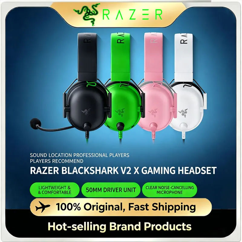Razer BlackShark V2 X Wired Gaming Headset 7.1 Surround Sound Headphone with Mic for PC PS4
Razer BlackShark V2 X Wired Gaming Headset 7.1 Surround Sound Headphone with Mic for PC PS4