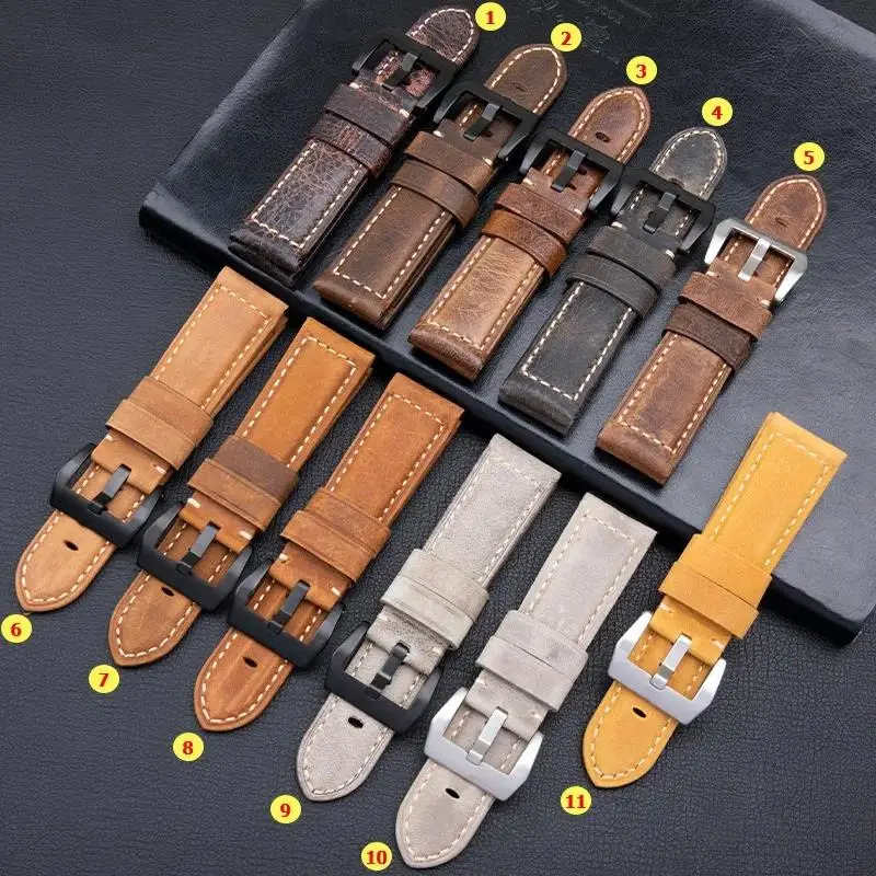 HAODEE Premium Italian Hand-Crafted First Layer Soft Cowhide Leather Watchband 24mm Fit For Panerai Strap Bracelet With
HAODEE Premium Italian Hand-Crafted First Layer Soft Cowhide Leather Watchband 24mm Fit For Panerai Strap Bracelet With