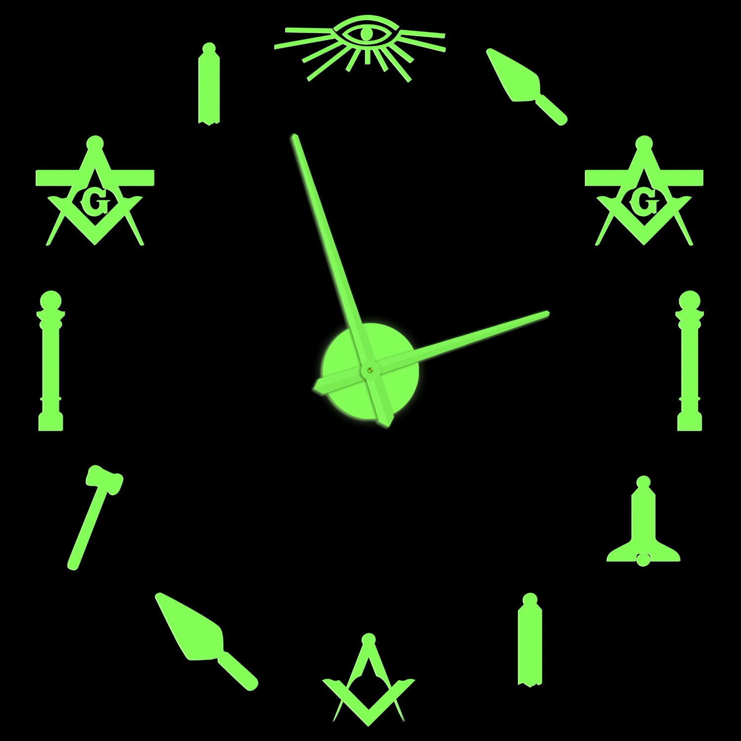 Masonic Symbols Glow in Dark Wall Clock Freemasonry Home Decor Freemason Mason Luminous DIY Stickers Large Watch Masonry Gift
Masonic Symbols Glow in Dark Wall Clock Freemasonry Home Decor Freemason Mason Luminous DIY Stickers Large Watch Masonry Gift