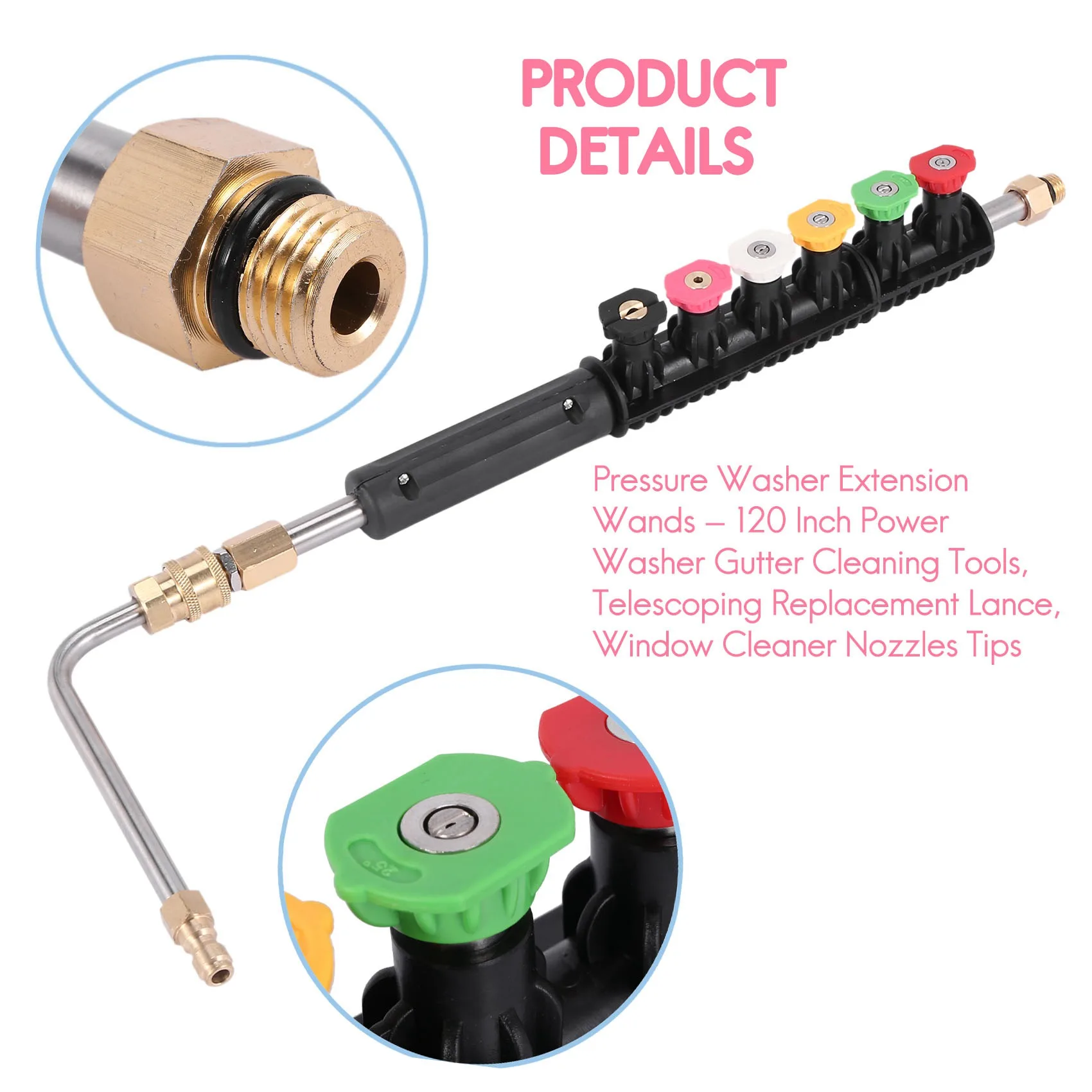 B59A Pressure Washer Extension Wands - 120 Inch Power Washer Gutter Cleaning Tools, Telescoping Replacement Lance, Window Cleane
B59A Pressure Washer Extension Wands - 120 Inch Power Washer Gutter Cleaning Tools, Telescoping Replacement Lance, Window Cleane