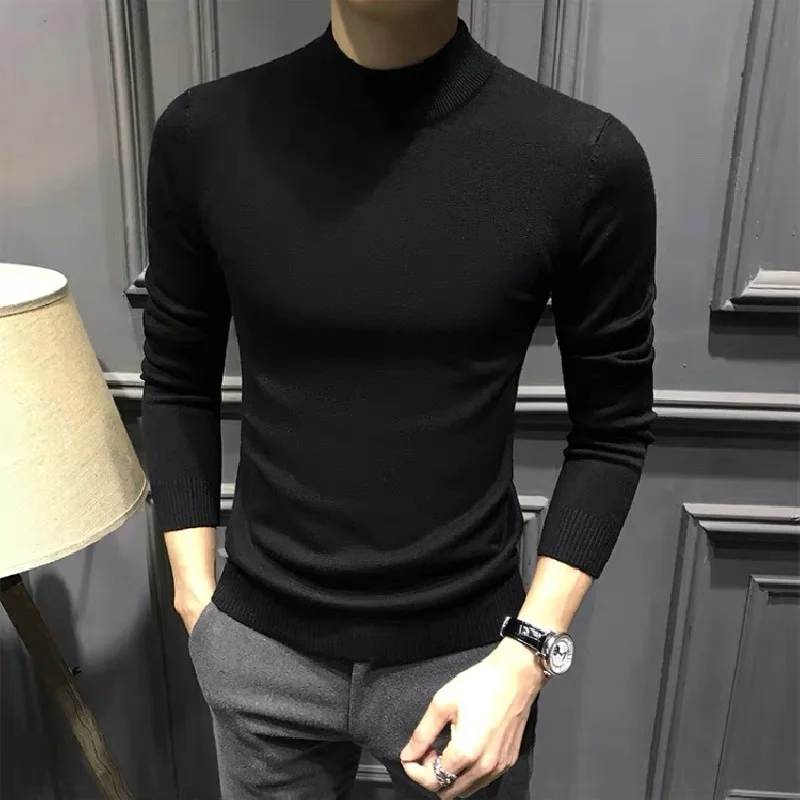 Bla f-High Collar Long Sve Men's Knitted Sweater Base Layer round Ne Casual Sle Autumn Winter Inner Wear New 2025
Bla f-High Collar Long Sve Men's Knitted Sweater Base Layer round Ne Casual Sle Autumn Winter Inner Wear New 2025