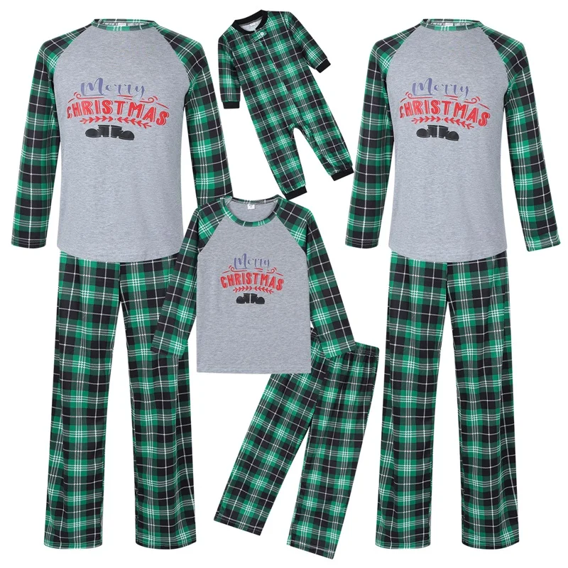 Matching Family Christmas Pajamas Baby Romper Letter Print Long Sleeve Tops and Plaid Pants Sleepwear Set for a Festive
Matching Family Christmas Pajamas Baby Romper Letter Print Long Sleeve Tops and Plaid Pants Sleepwear Set for a Festive